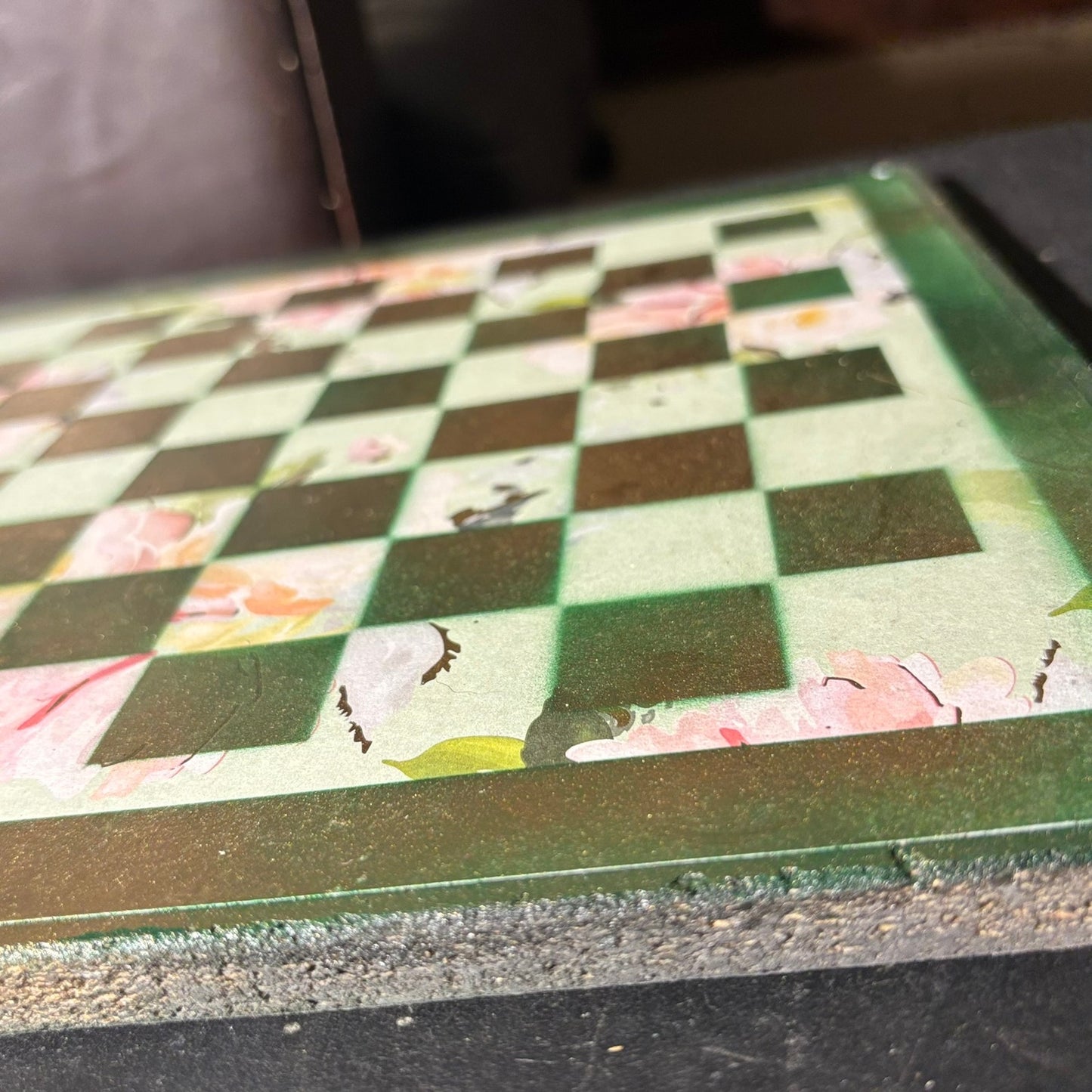 Luxury Pink Green - Scrapbook Chess Set