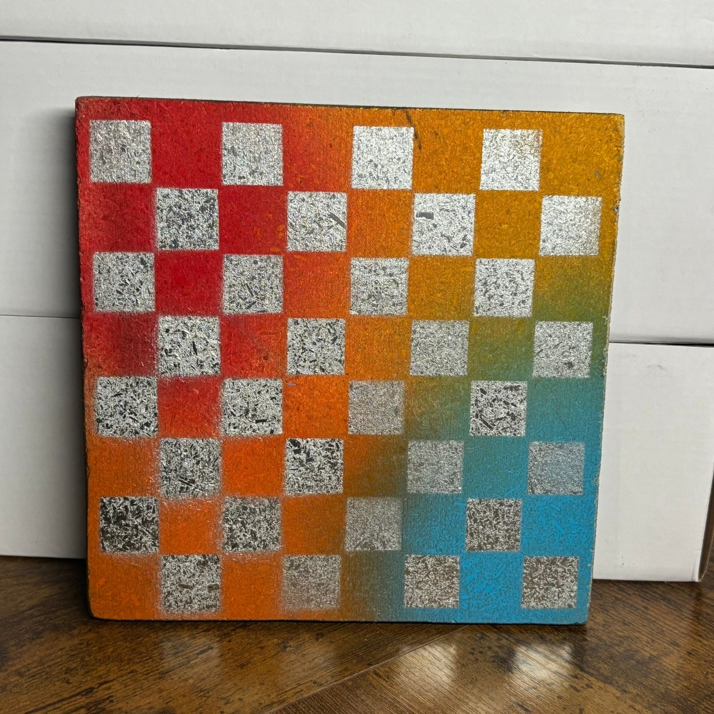 Chrome Color Smudge - Painted Double Sided Chess Board