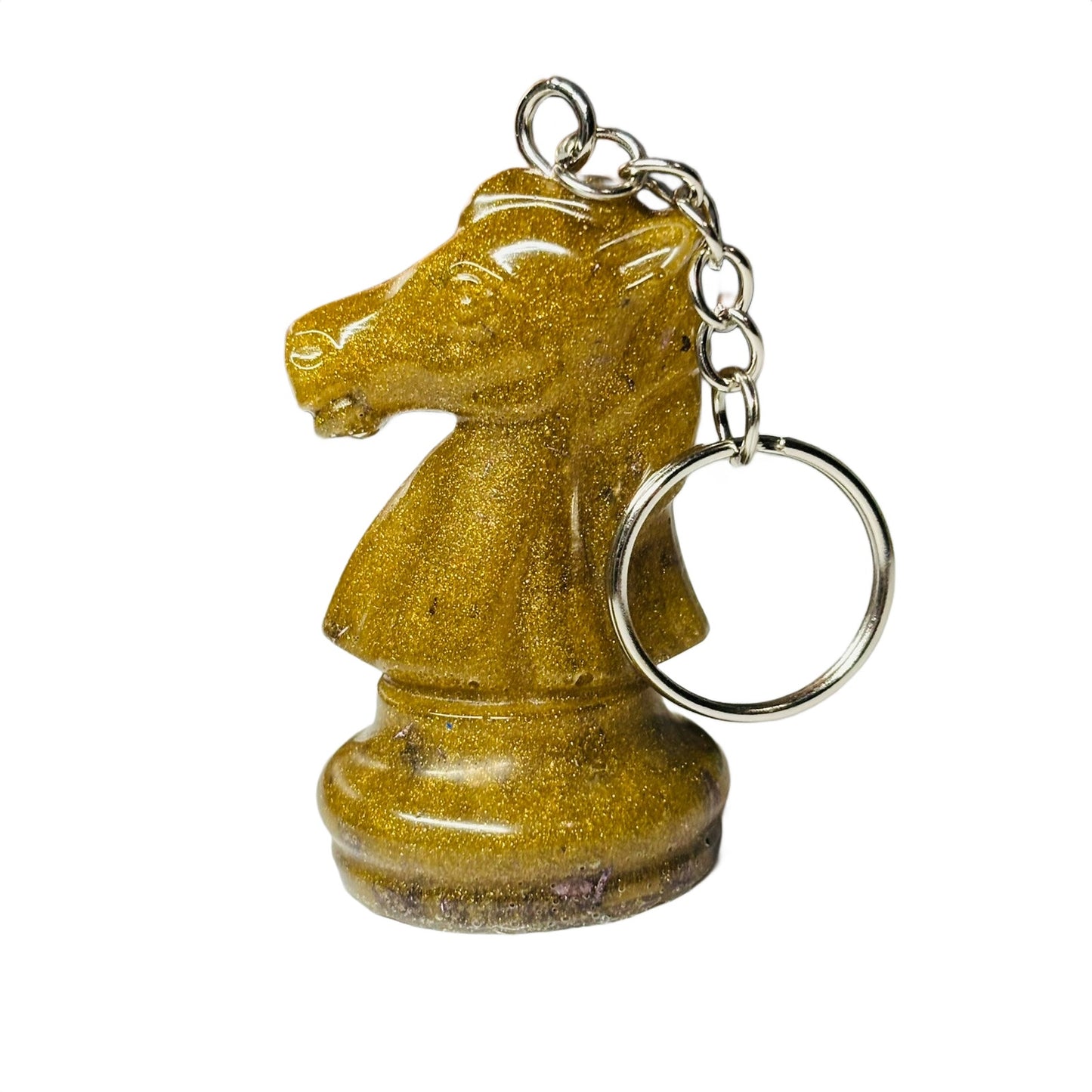 Yellow Brown Knight - Handmade Resin Keychain - Large Edition