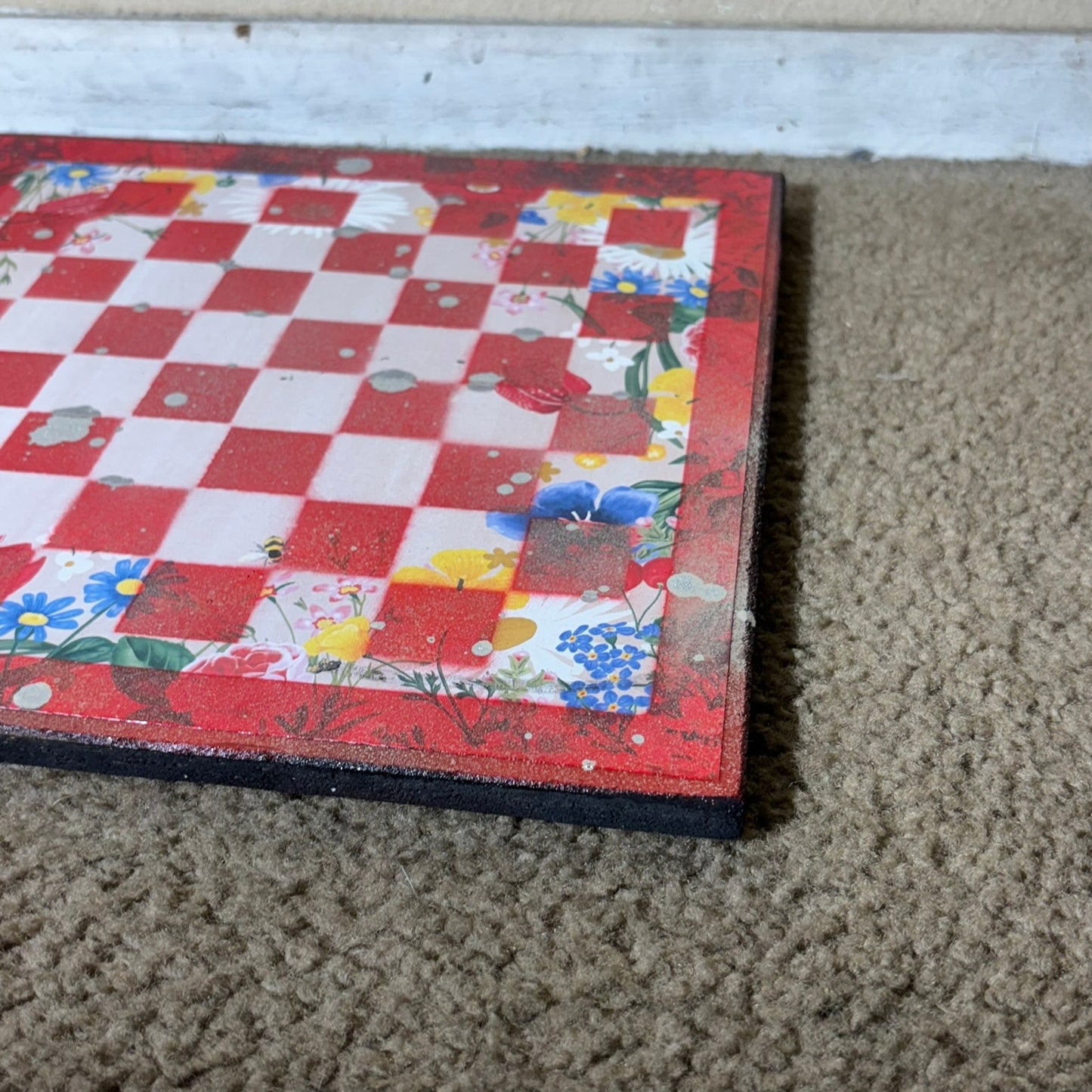 Red Butterflies - Scrapbook Chess Board