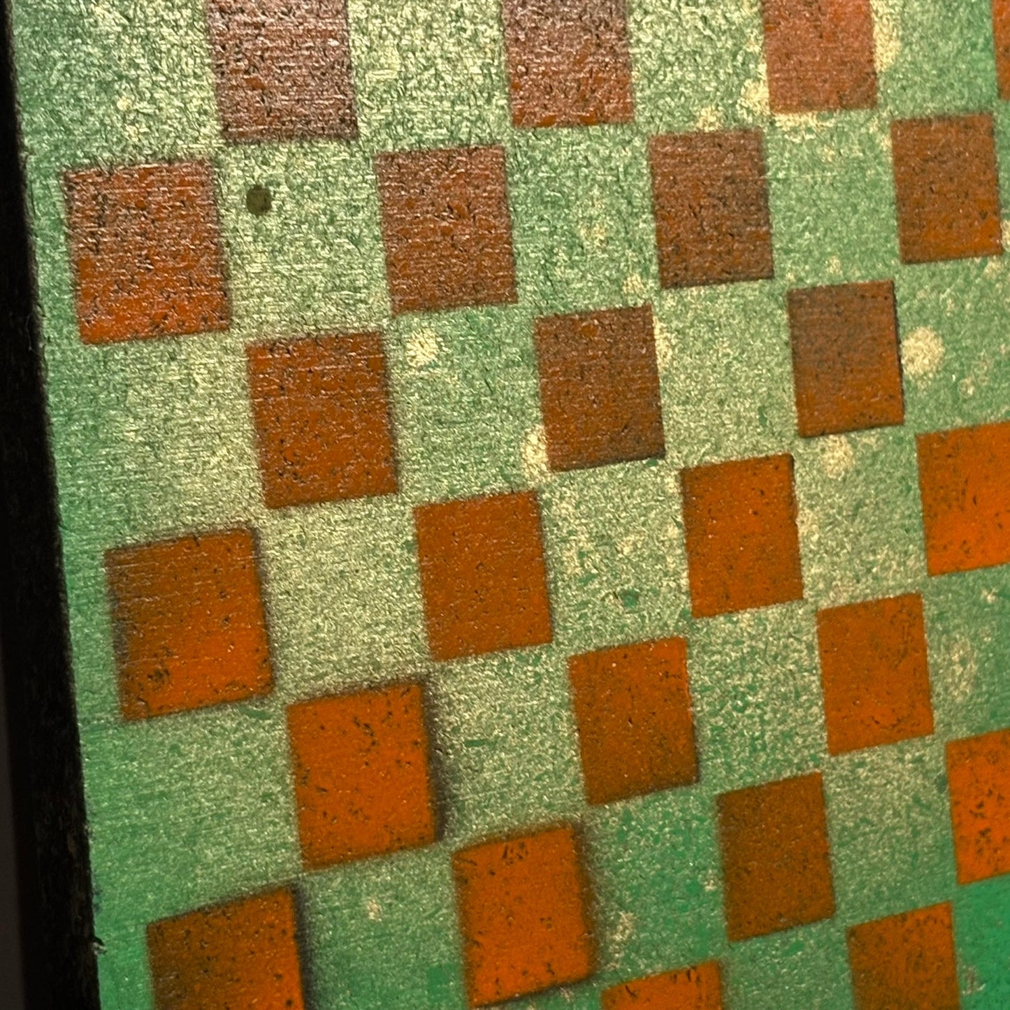 Golden Green Orange - Painted Double Sided Chess Board