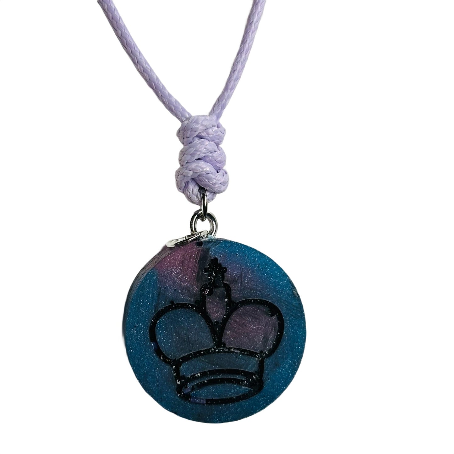 Blue King - Handmade Resin Chess Necklace