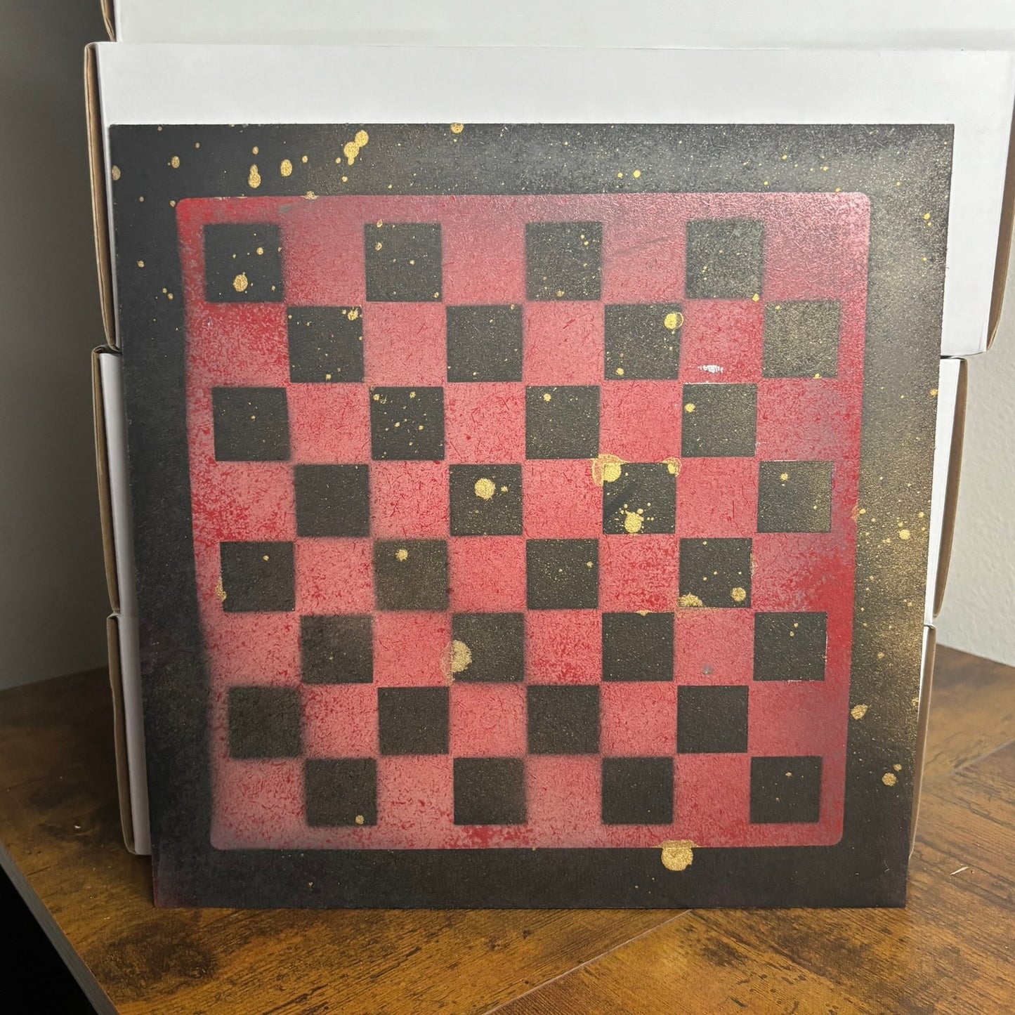 Chinese Golden Red - Painted Chess Board