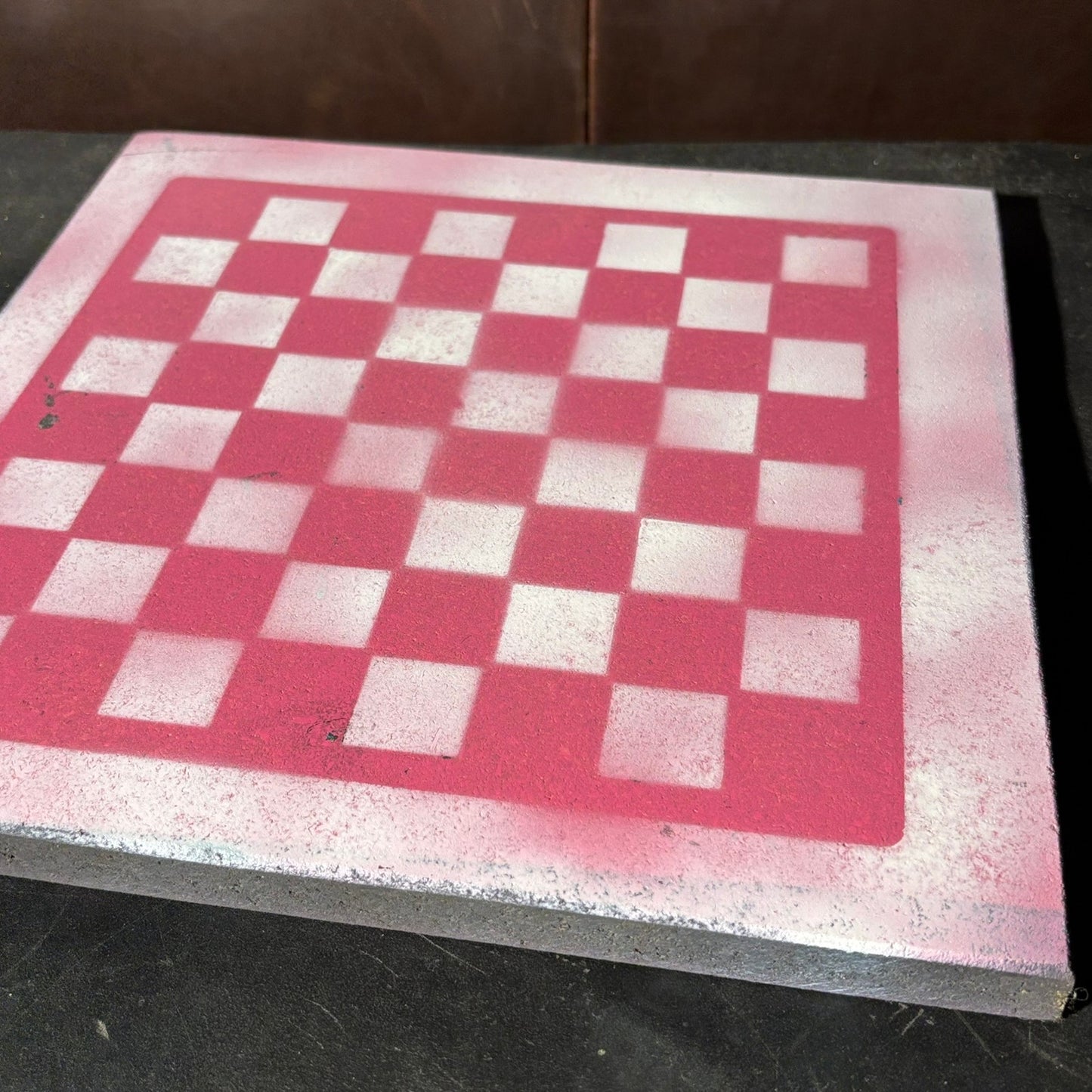 Pink & White - Painted Chess Board