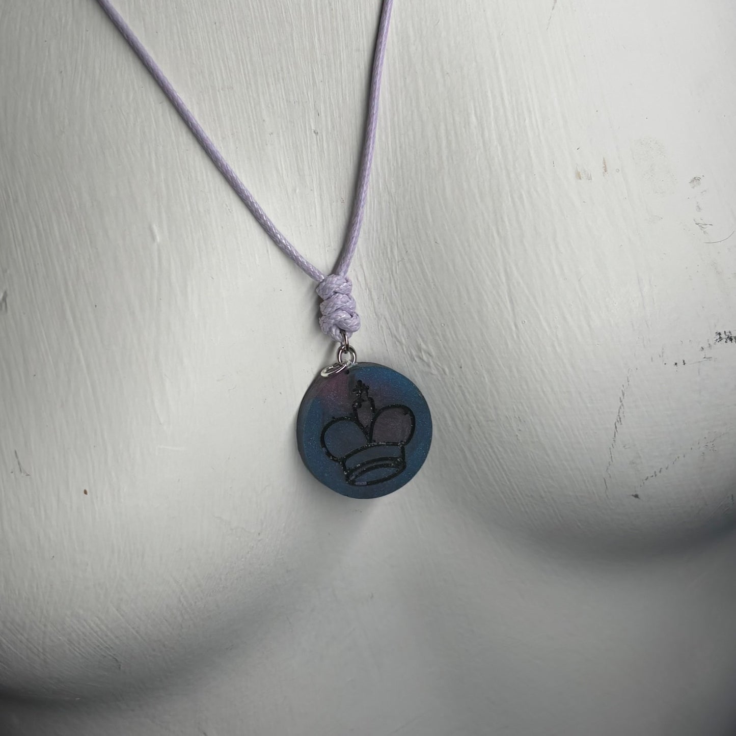 Blue King - Handmade Resin Chess Necklace