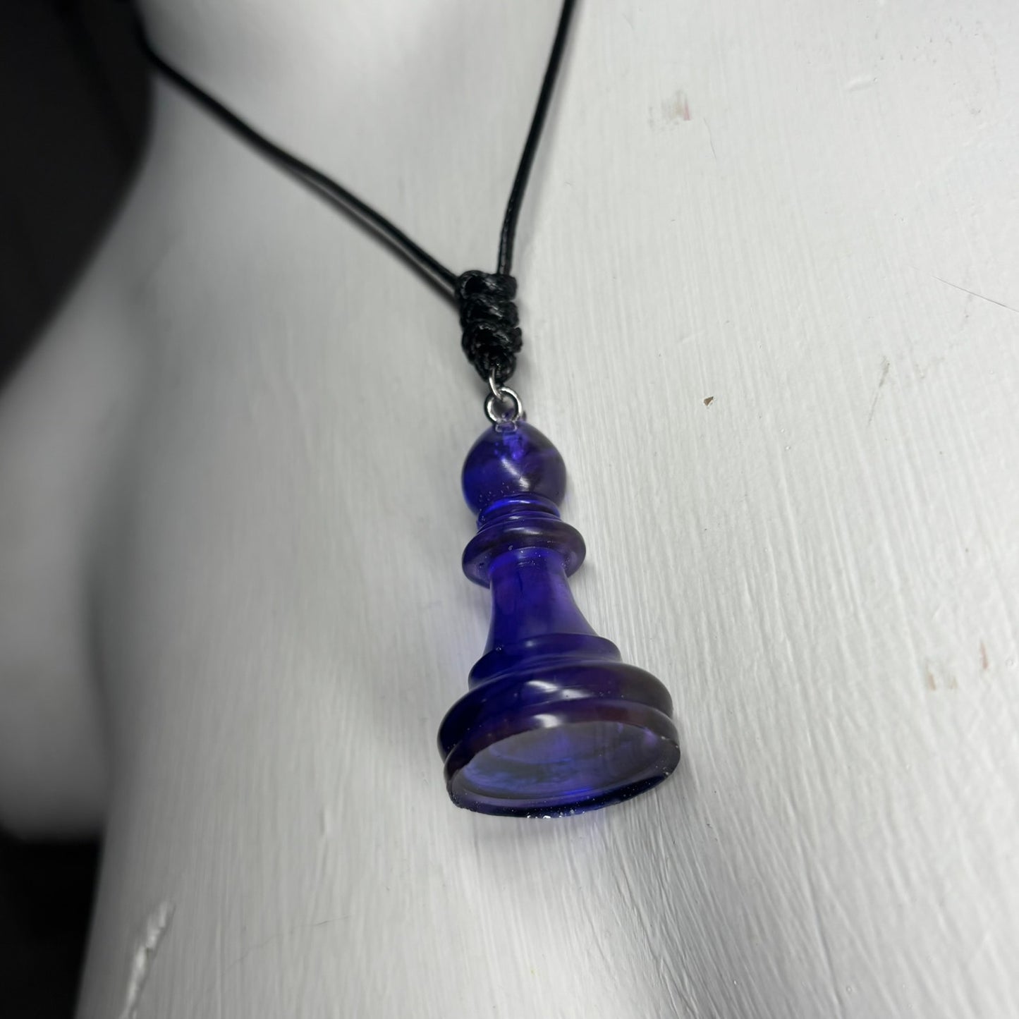 Translucent Purple Bishop - Handmade Resin Chess Necklace