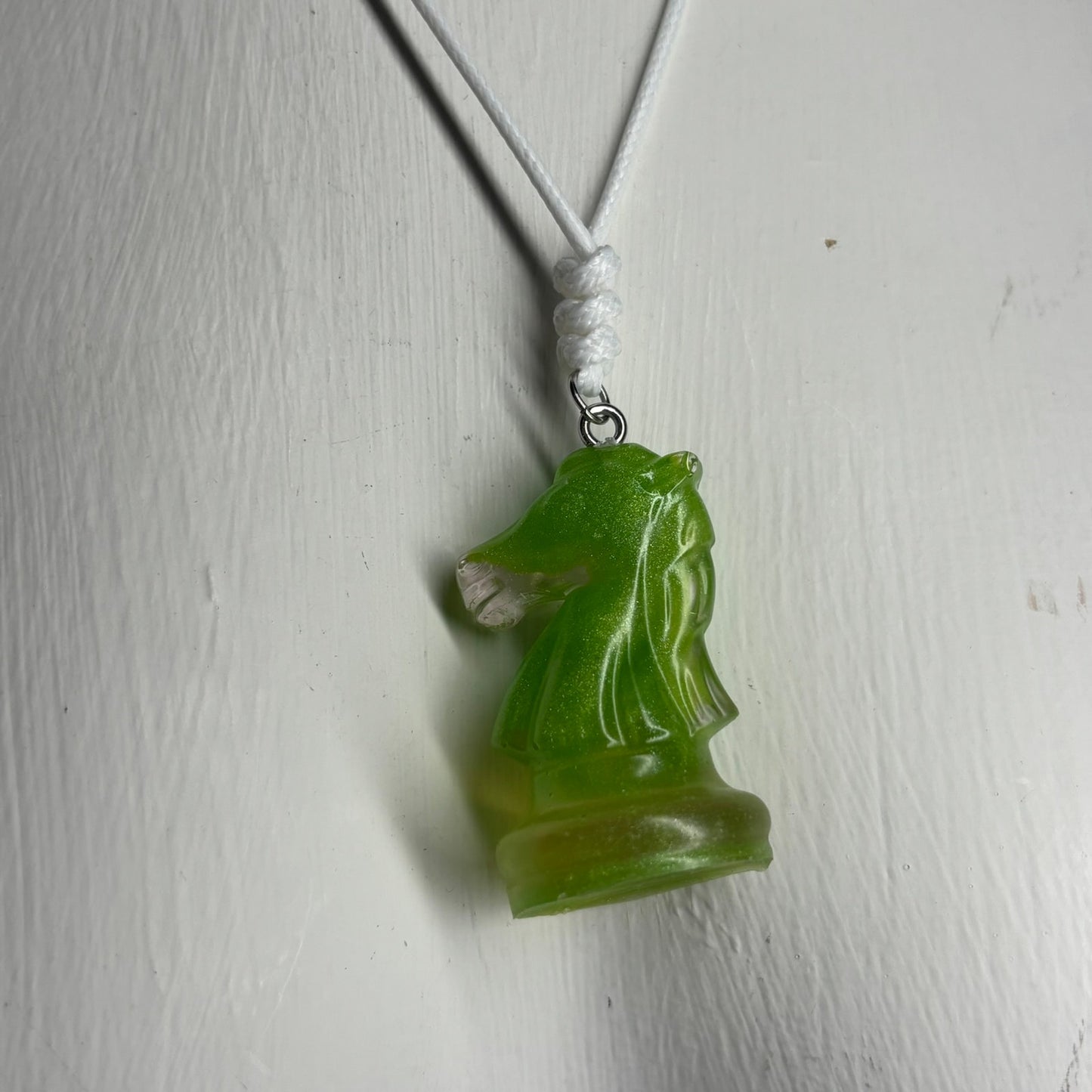 Green Knight - Handmade Resin Chess Necklace