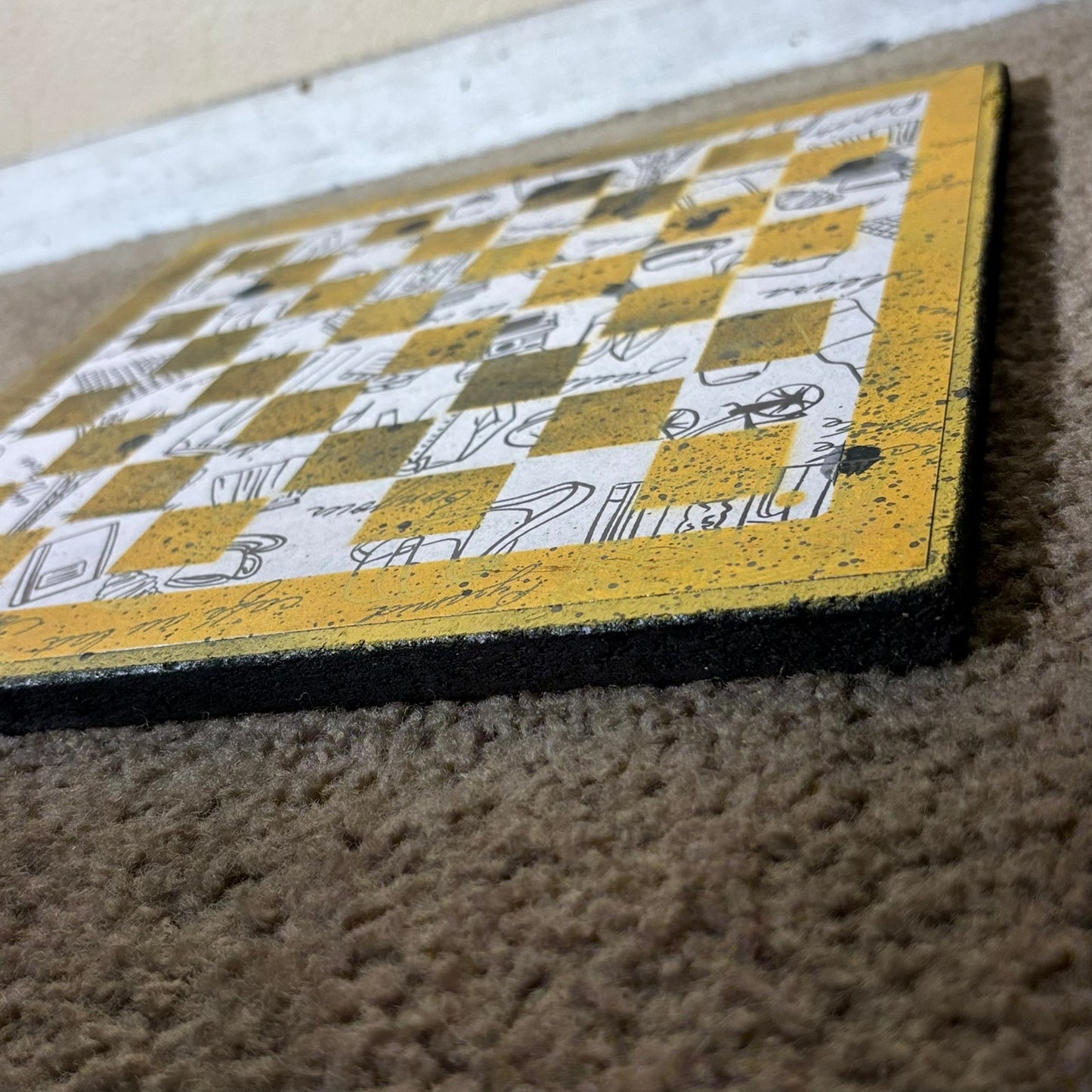 Sketch Yellow - Scrapbook Chess Board