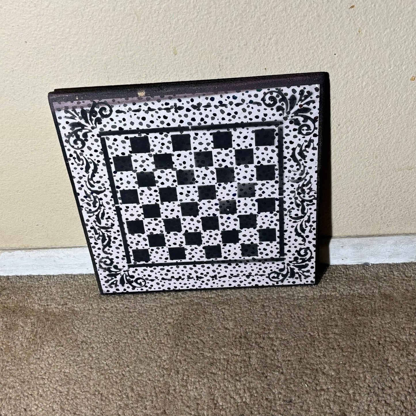 Spotted Black - Scrapbook Chess Board