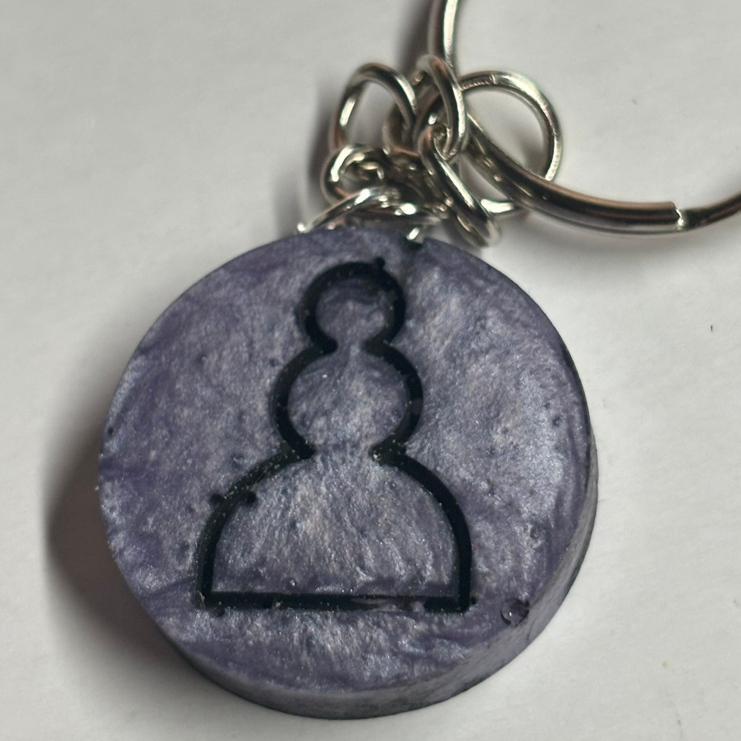Midnight Purple Pawn - Handmade Resin Keychain