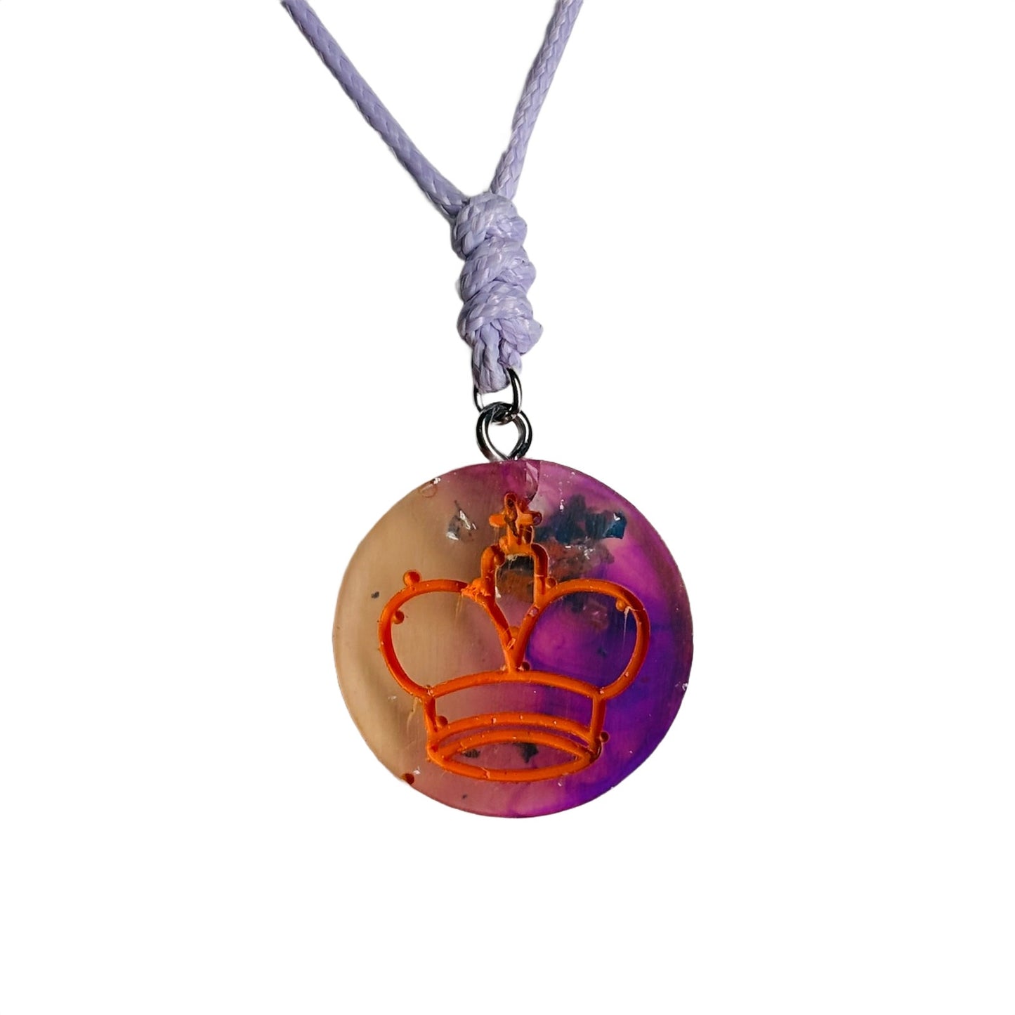 Purple Cosmic King - Handmade Resin Chess Necklace