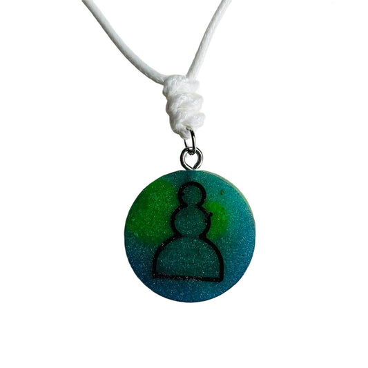 Dark Forest Pawn - Handmade Resin Chess Necklace
