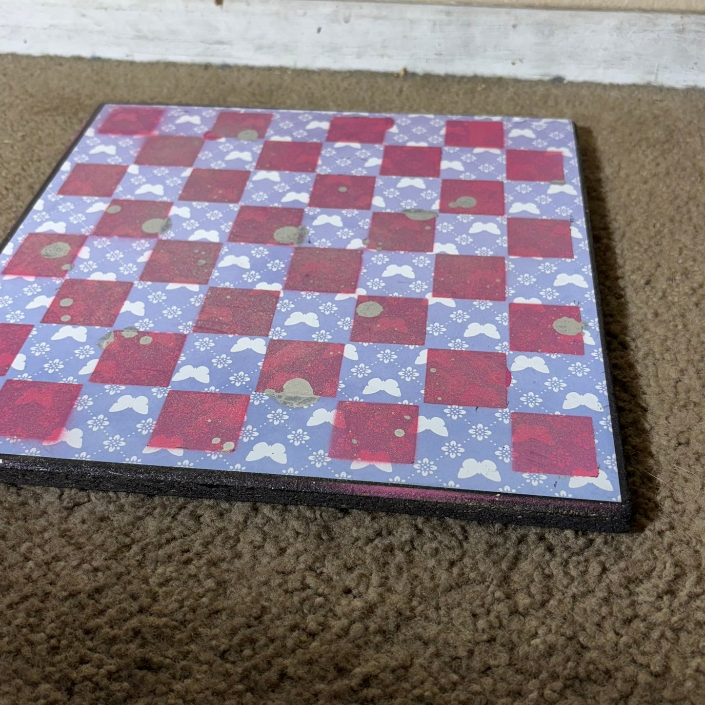 Purple Butterfly - Scrapbook Chess Board