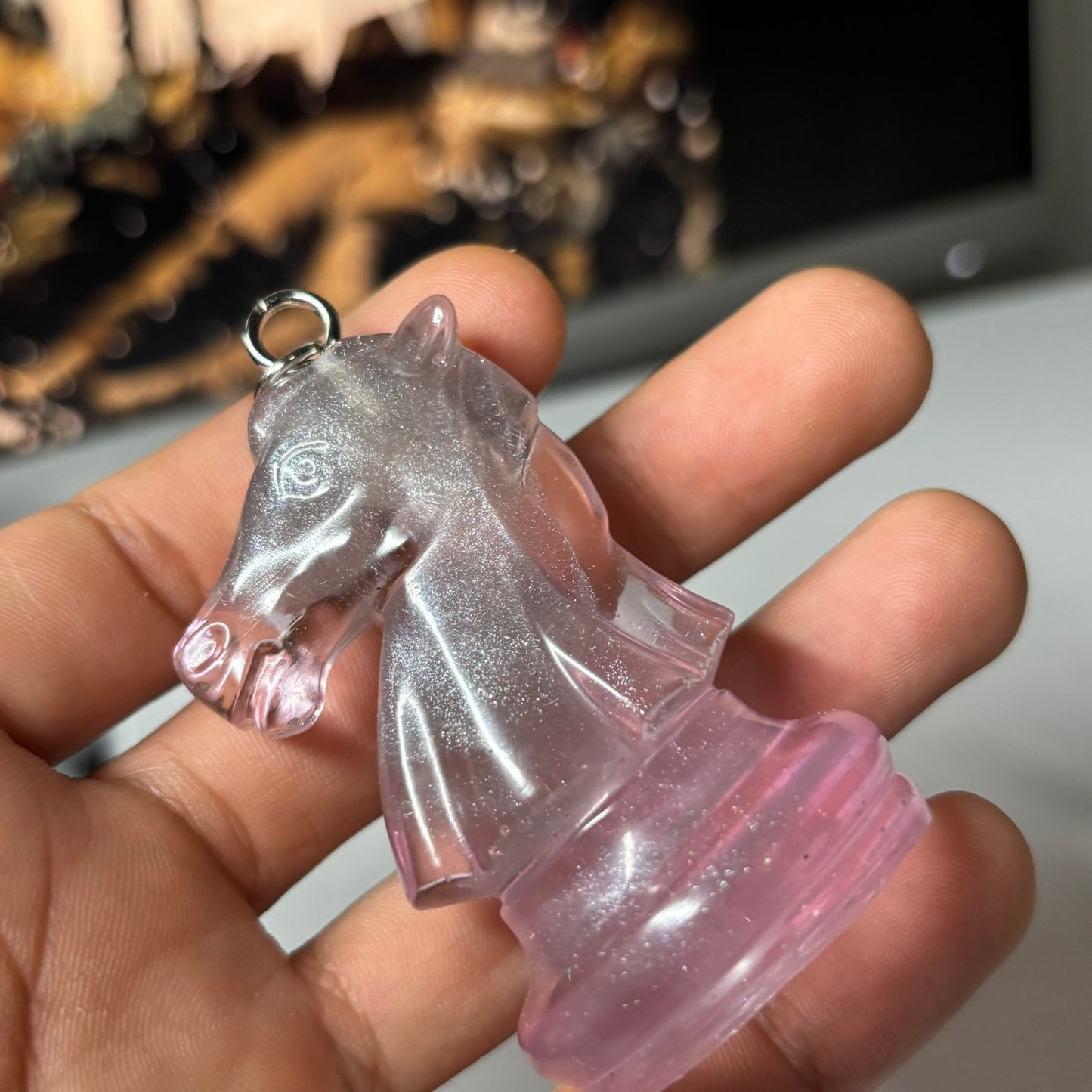 Beautiful Pink - Handmade Resin Keychain - Large Edition