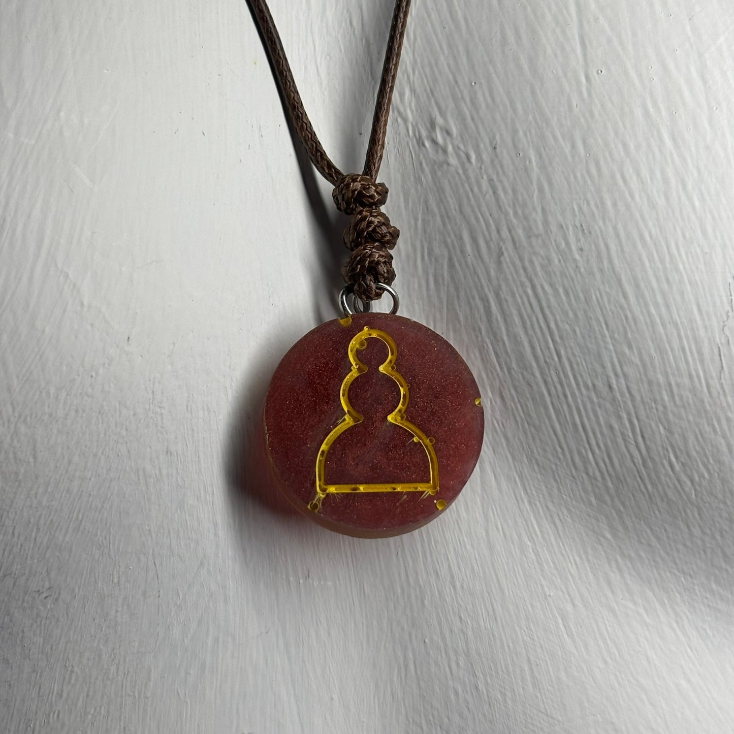 Royal Red Pawn - Handmade Resin Chess Necklace