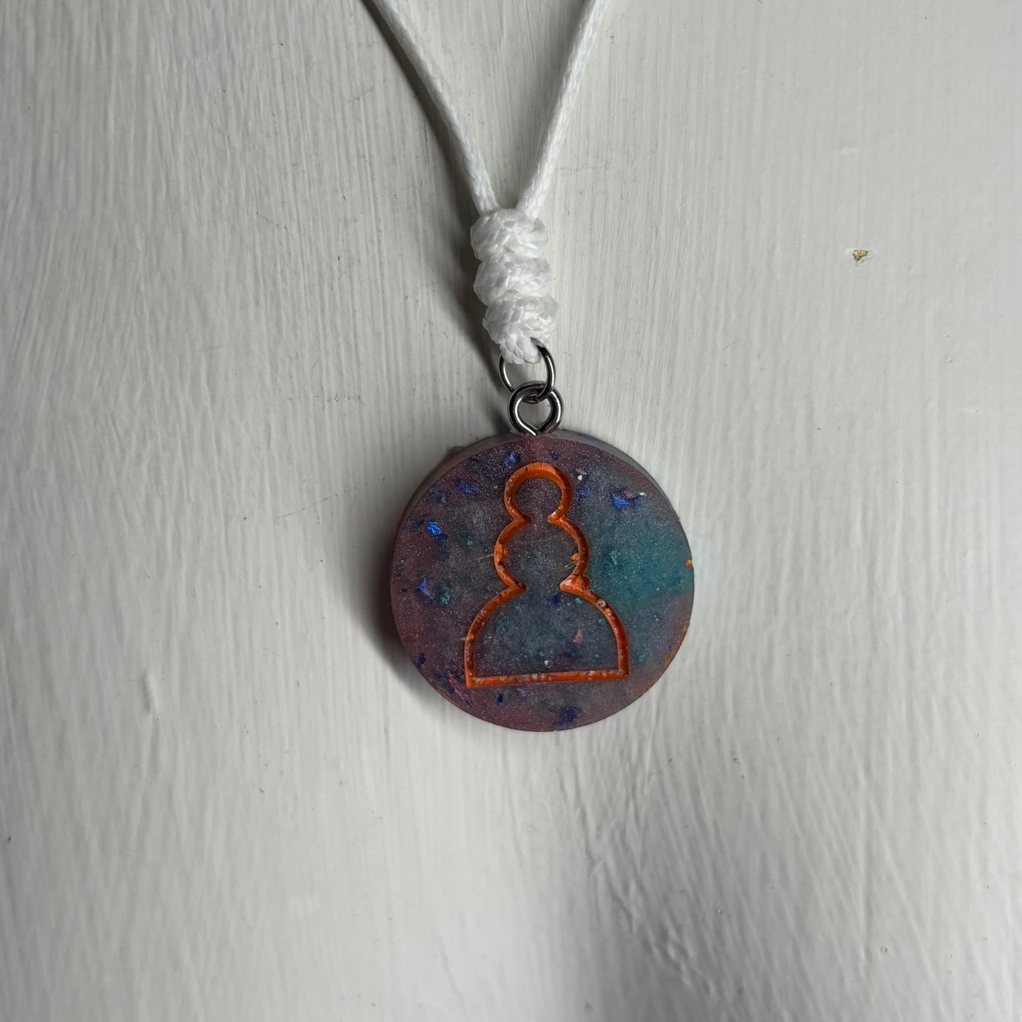 Miami Colored Pawn - Handmade Resin Chess Necklace