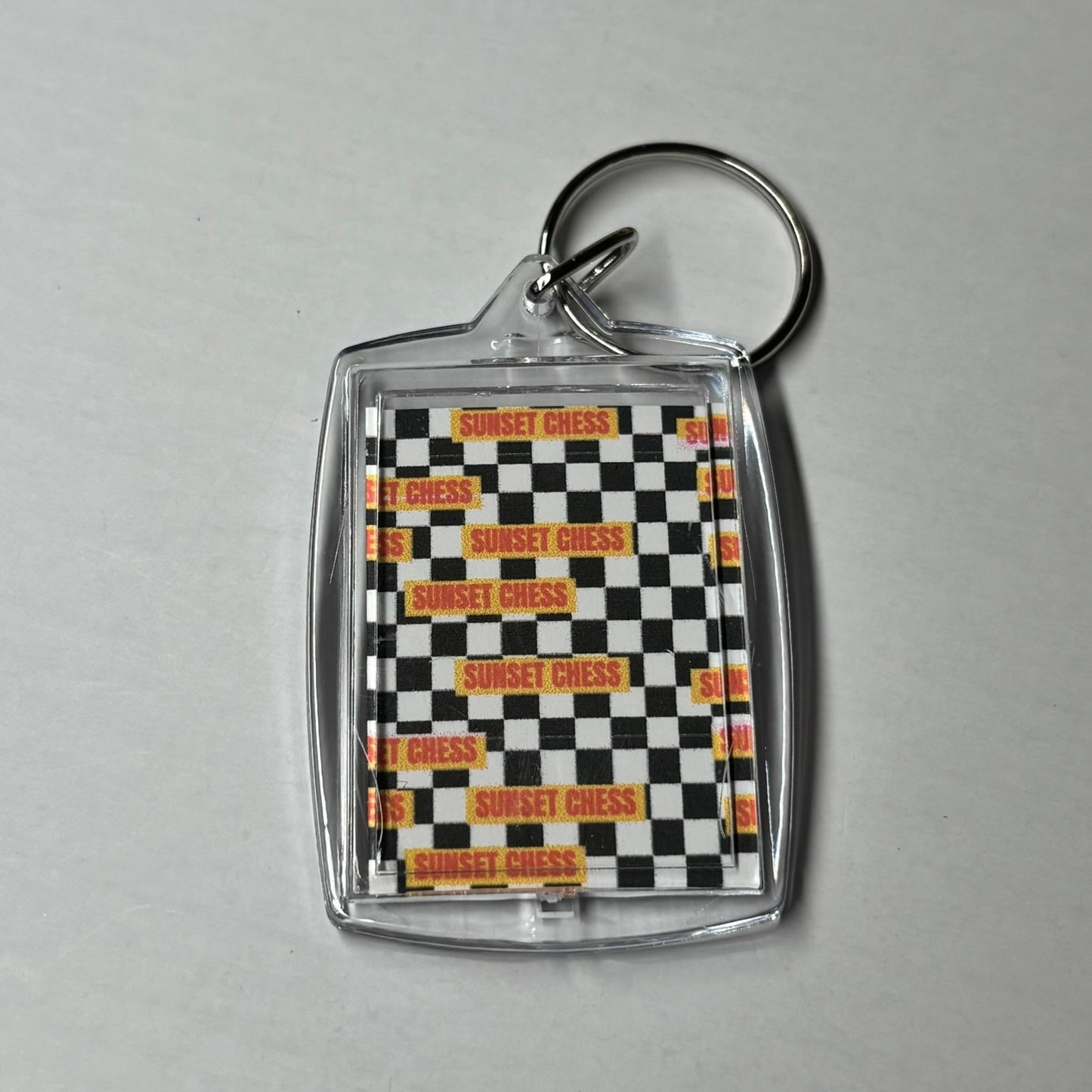 Chess At Sea - Sunset Chess Photo Keychain