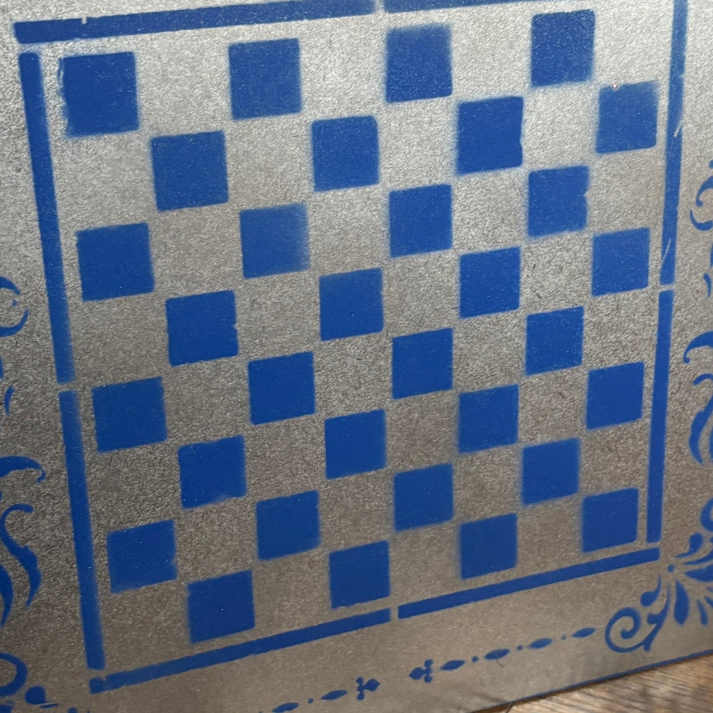 Chrome Blue - Painted Chess Board