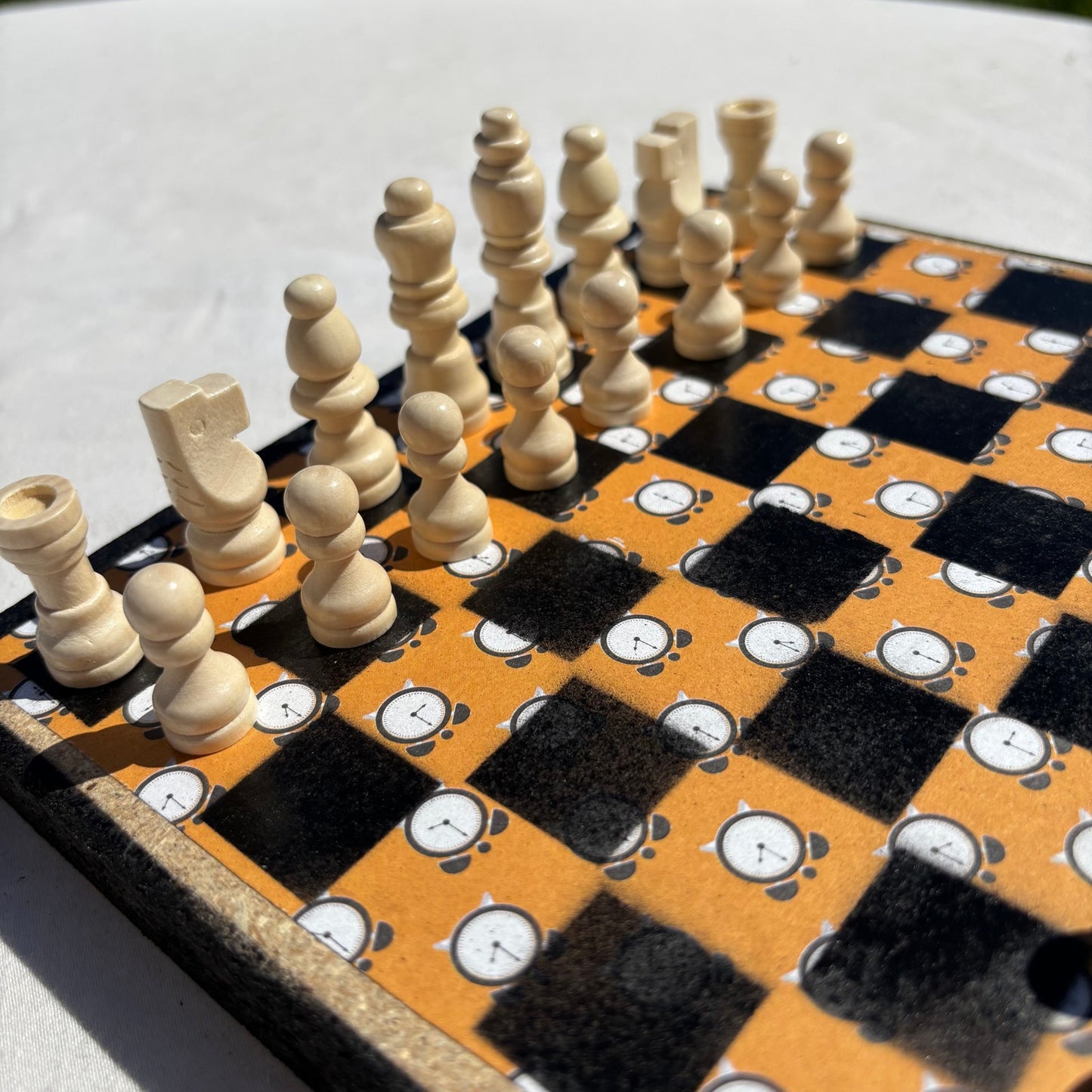 Orange Clocks - Scrapbook Chess Set