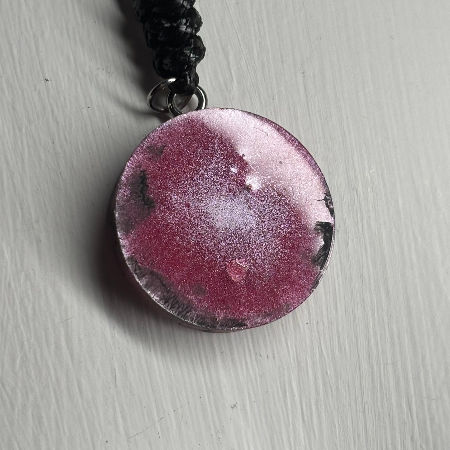 Dark Pink Rook - Handmade Resin Chess Necklace