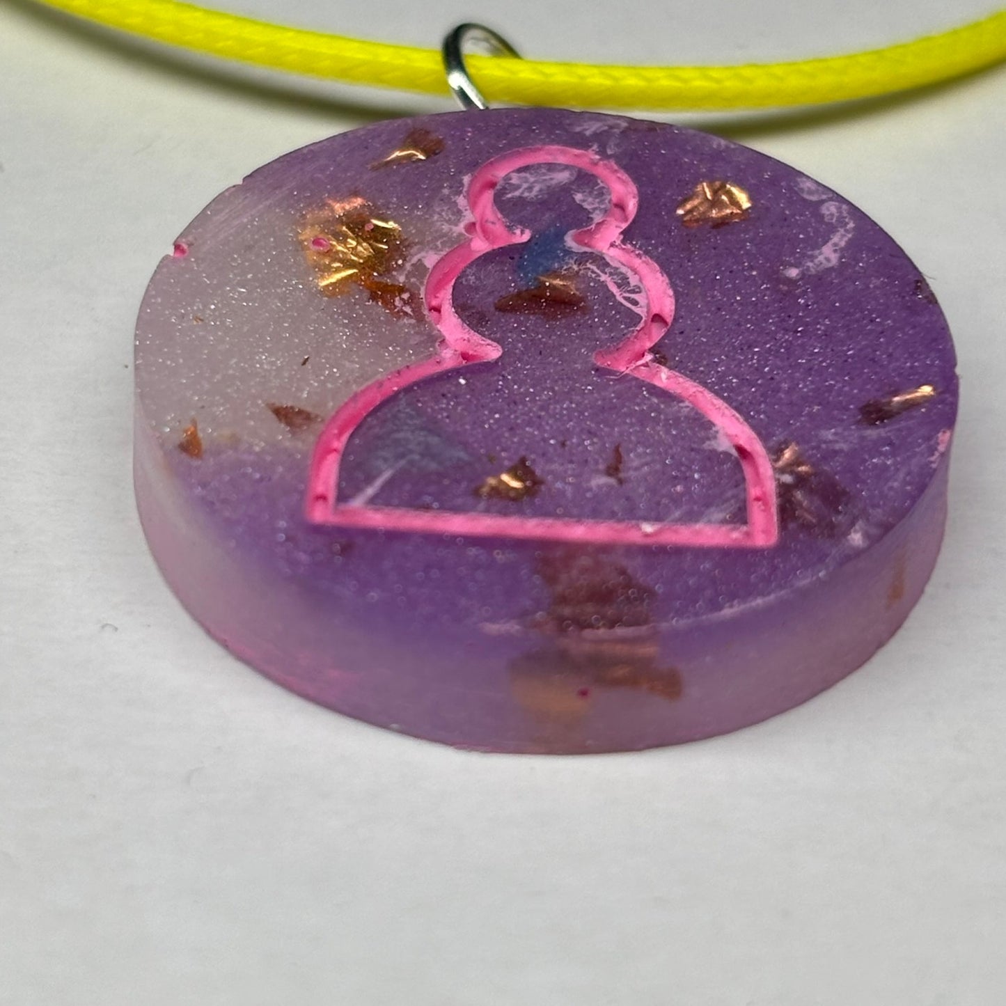 Purple Crystal Pawn - Handmade Resin Chess Necklace