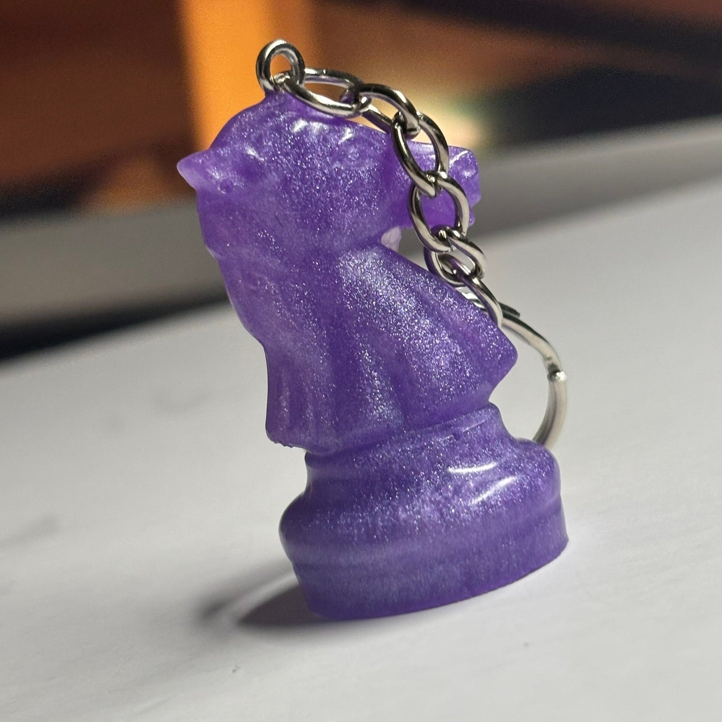 Purple Knight - Handmade Resin Keychain