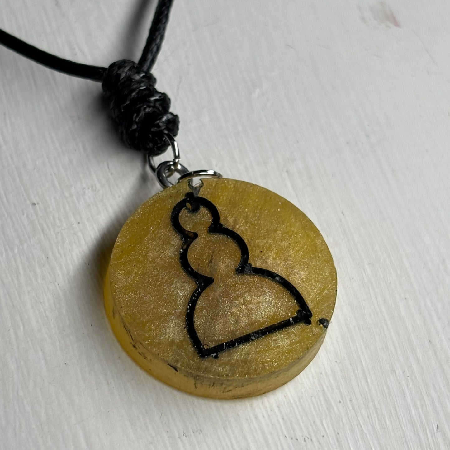 Supreme Yellow Pawn - Handmade Resin Chess Necklace