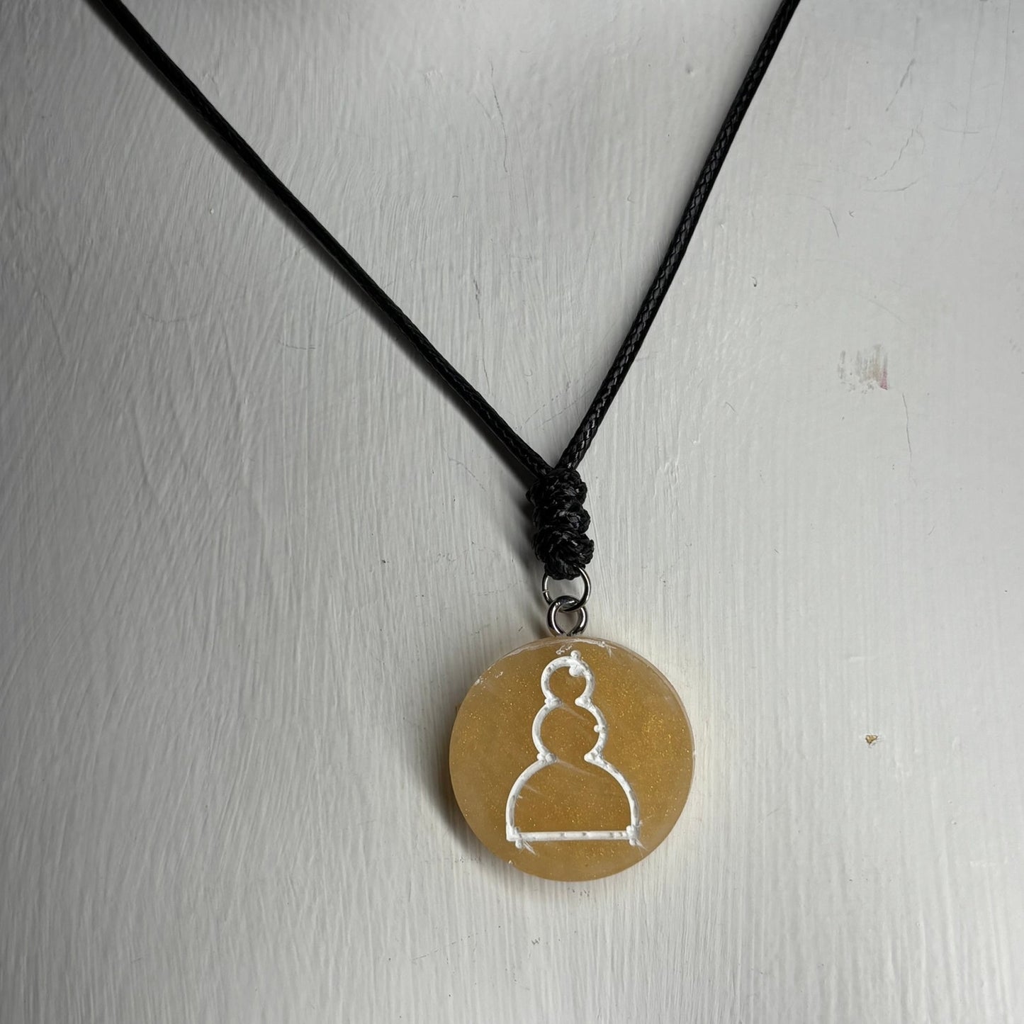 Yellow Pawn - Handmade Resin Chess Necklace