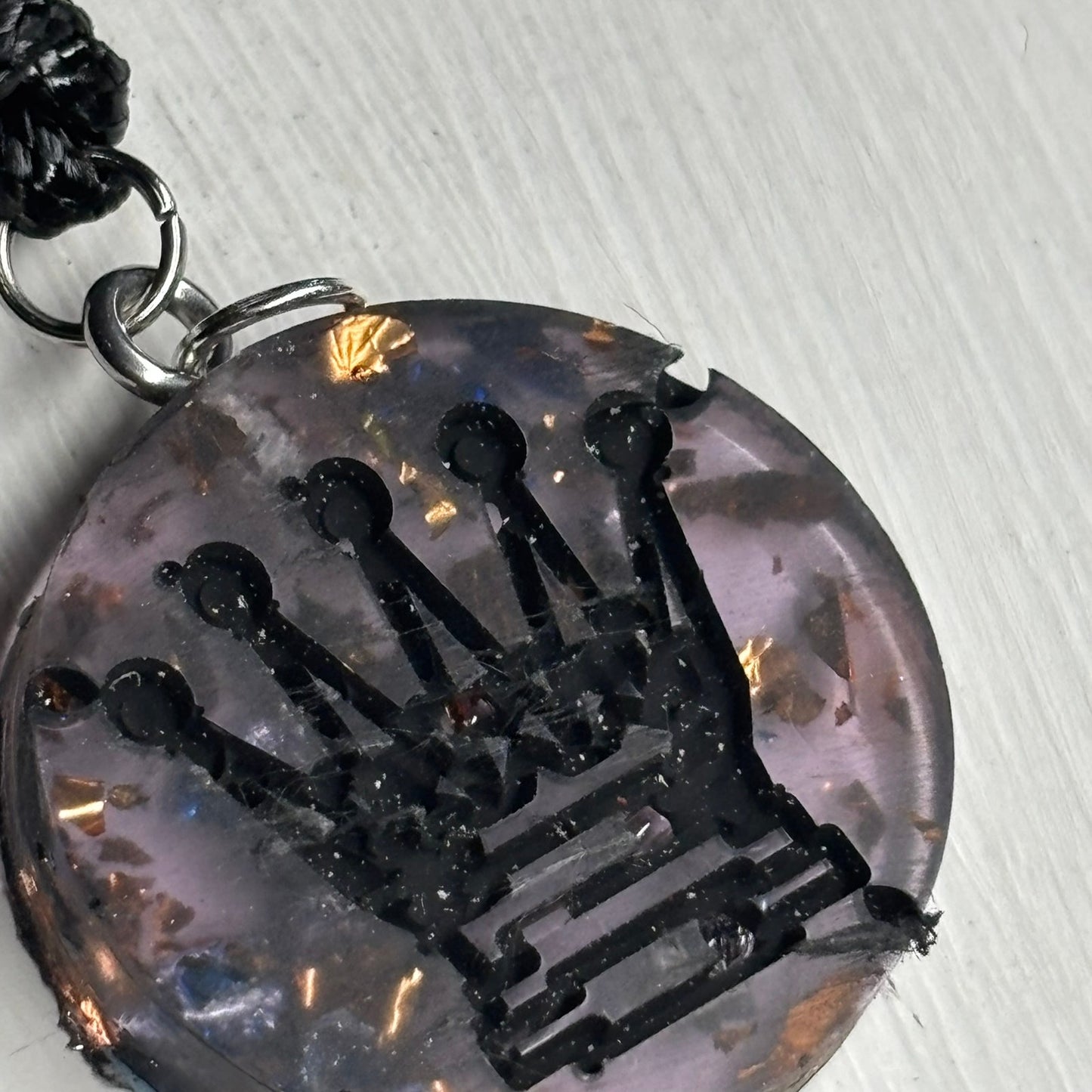 Dark Queen - Handmade Resin Chess Necklace