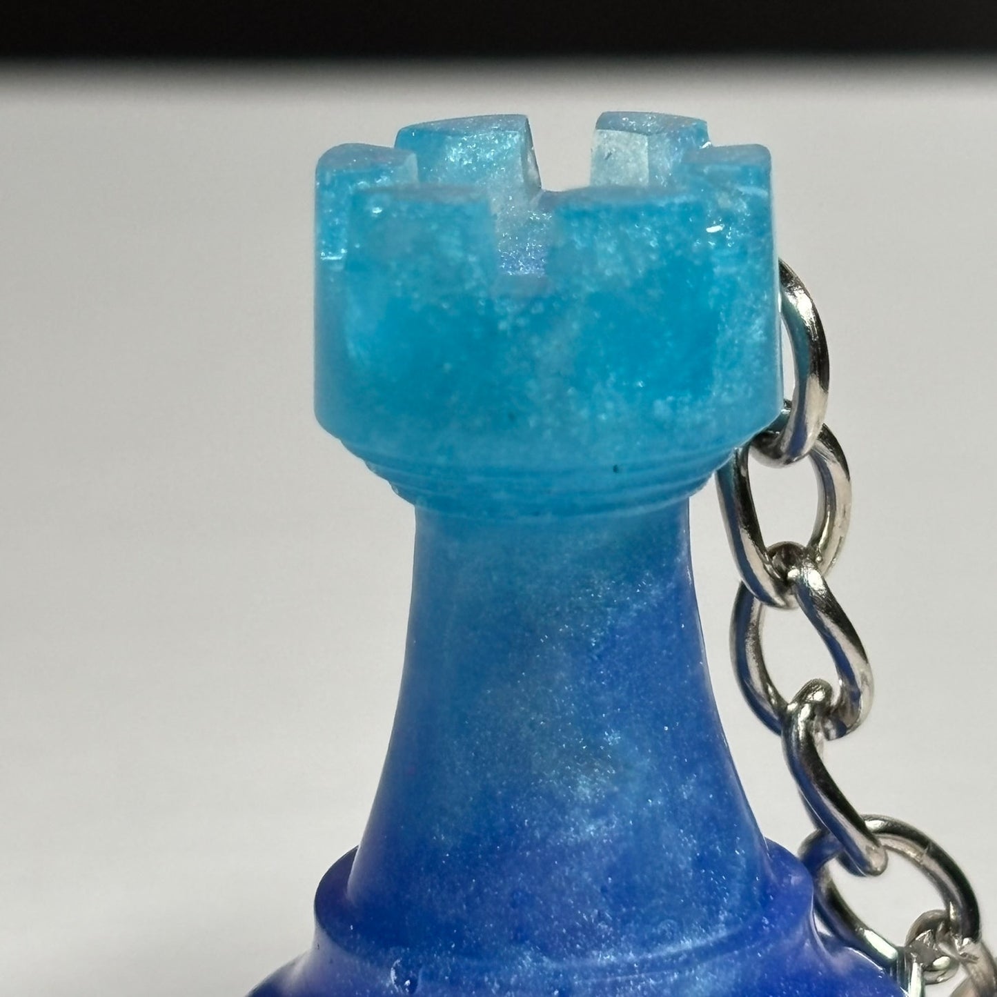Blue Iced Rook - Handmade Resin Keychain