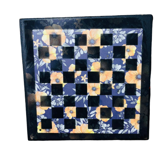 Vintage Blossom Flowers - Scrapbook Chess Board