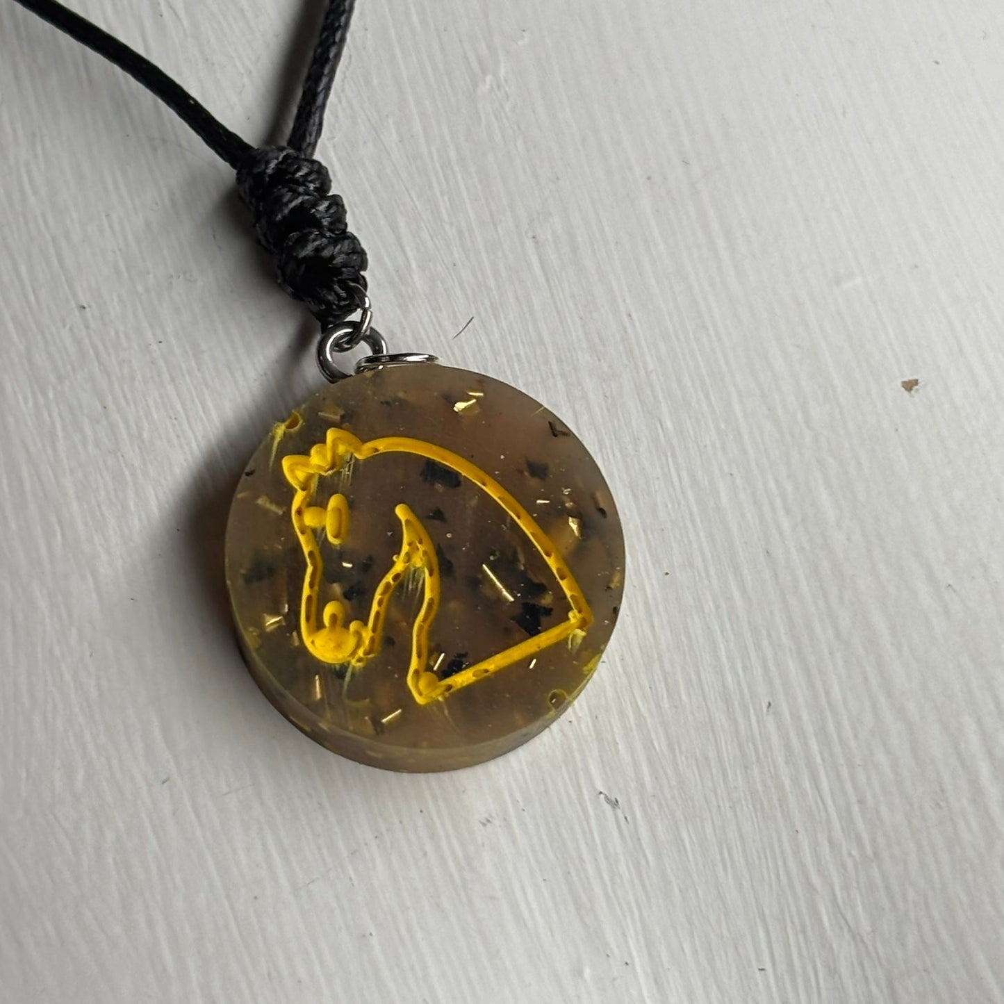 Royal Deluxe Knight - Handmade Resin Chess Necklace