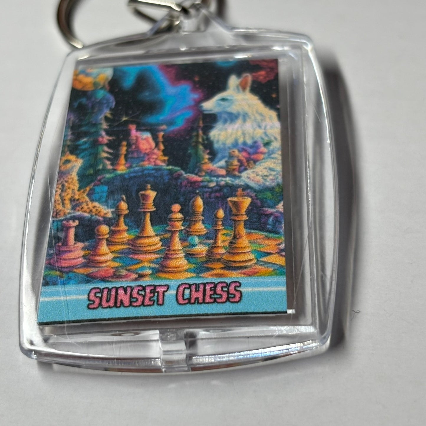 Fantasy Land - Sunset Chess Photo Keychain