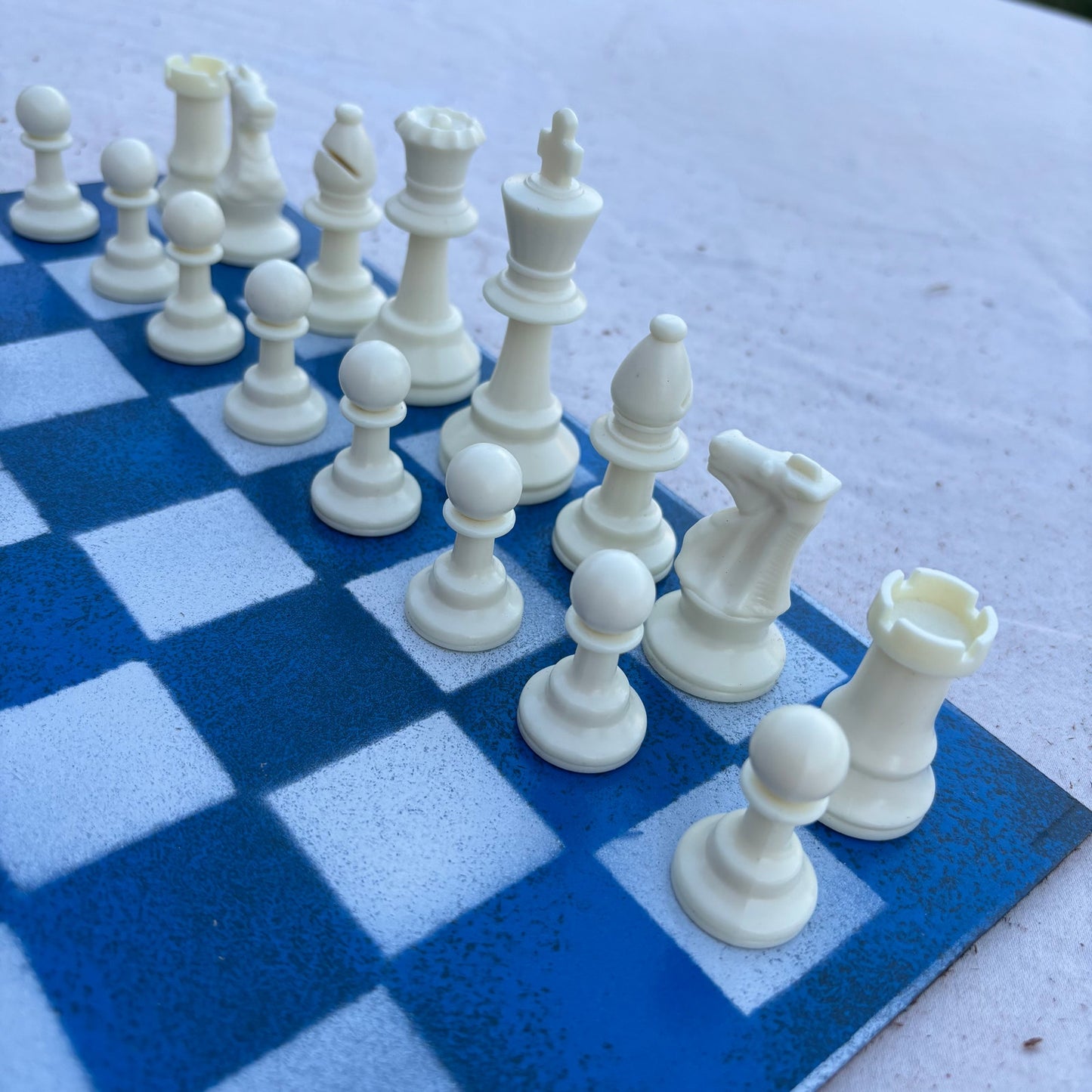 Simple Blue - Painted Chess Set