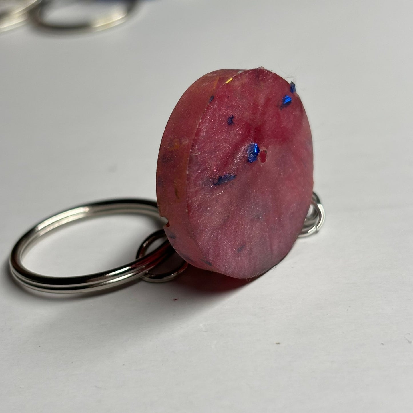 Shattered Pink Rook - Handmade Resin Keychain
