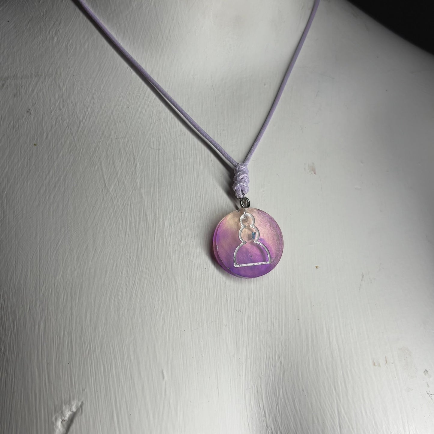 Fantastic Purple Pawn - Handmade Resin Chess Necklace