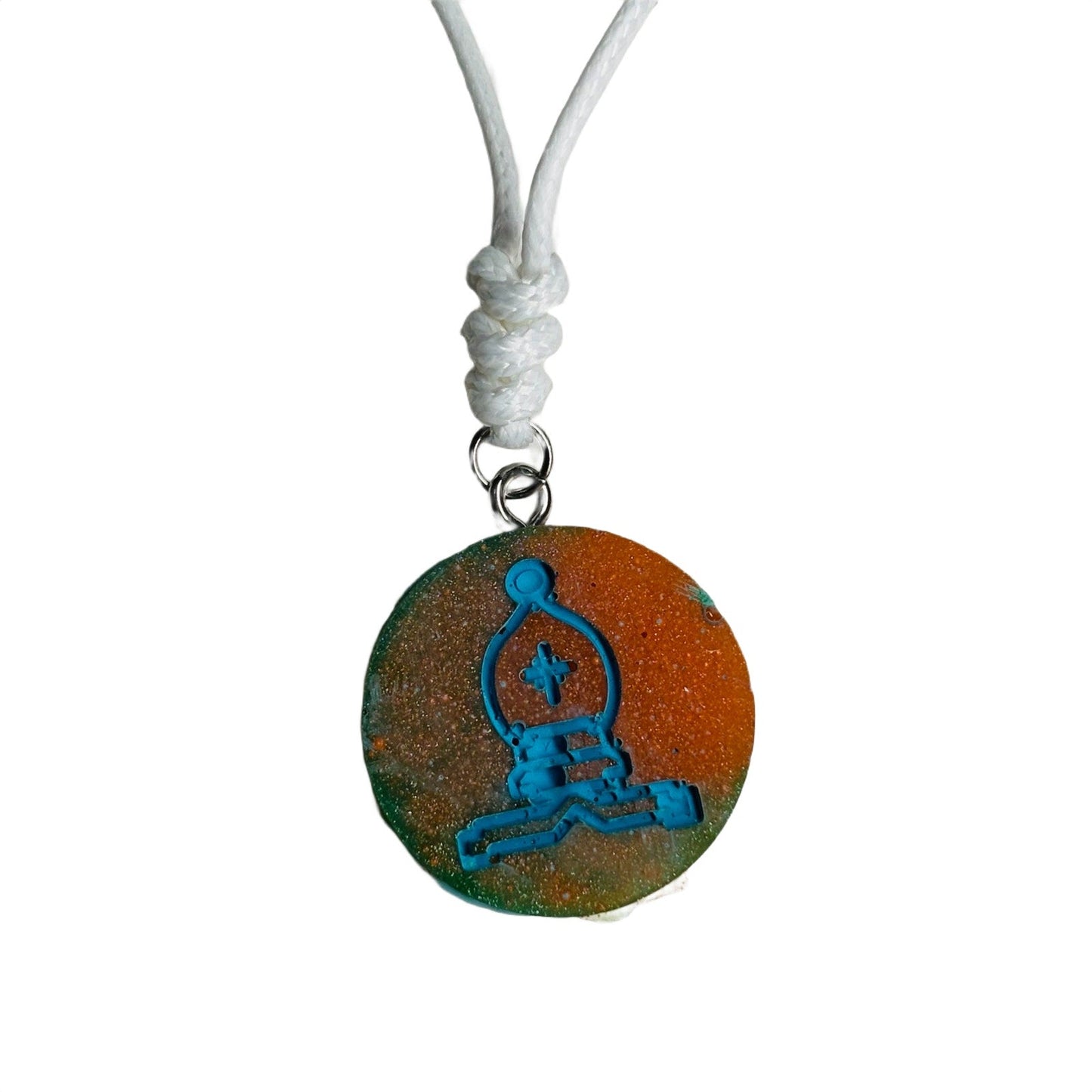 🎁 Blue Print Bishop - Handmade Resin Chess Necklace (100% off)