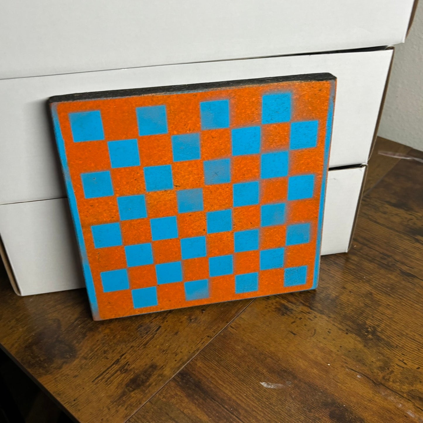 Miami Orange - Painted Double Sided Chess Board