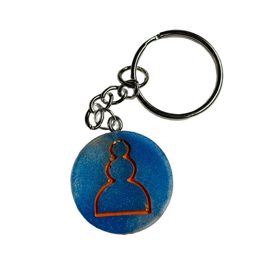 Blue Orange Pawn - Handmade Resin Keychain