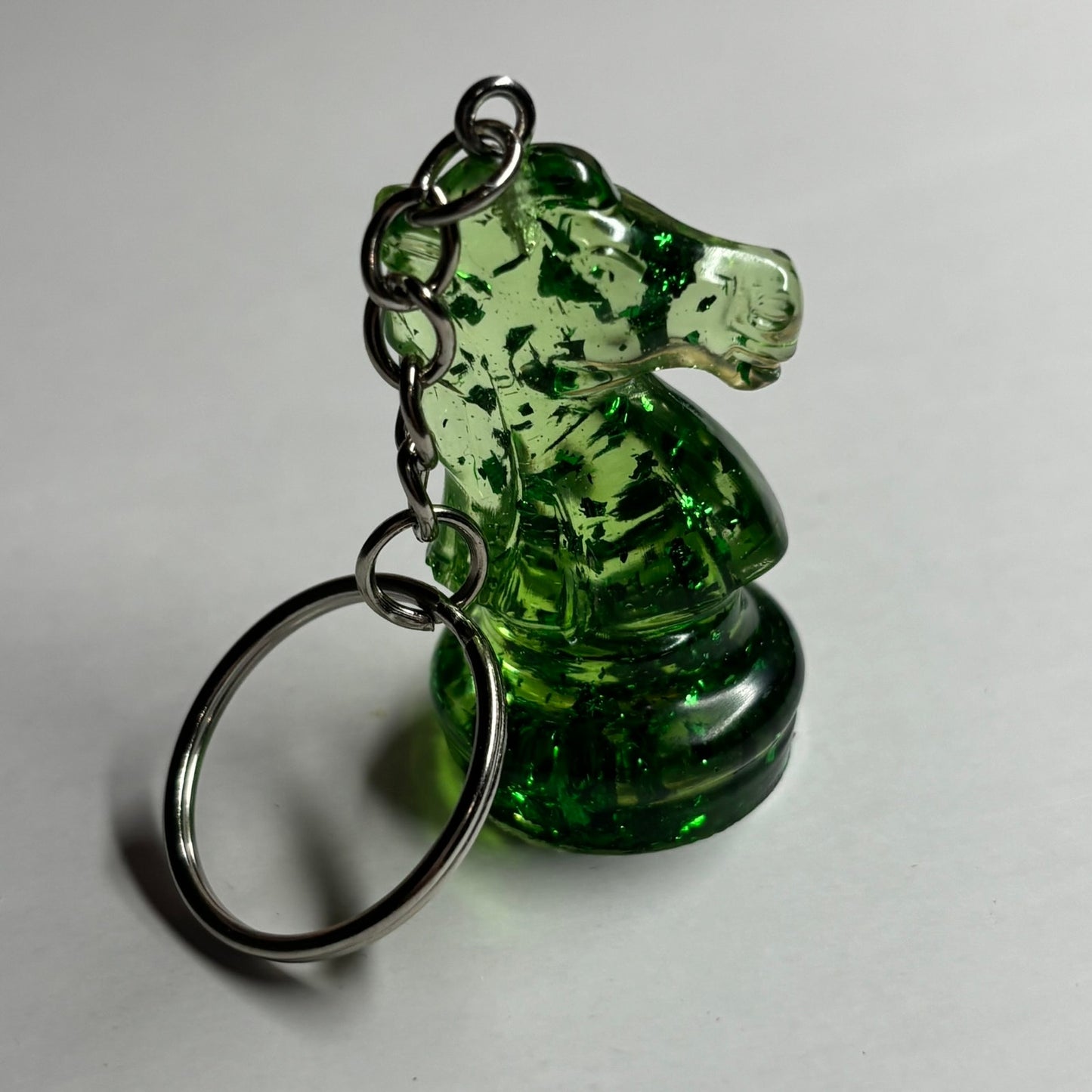 Emerald Green Knight - Handmade Resin Keychain
