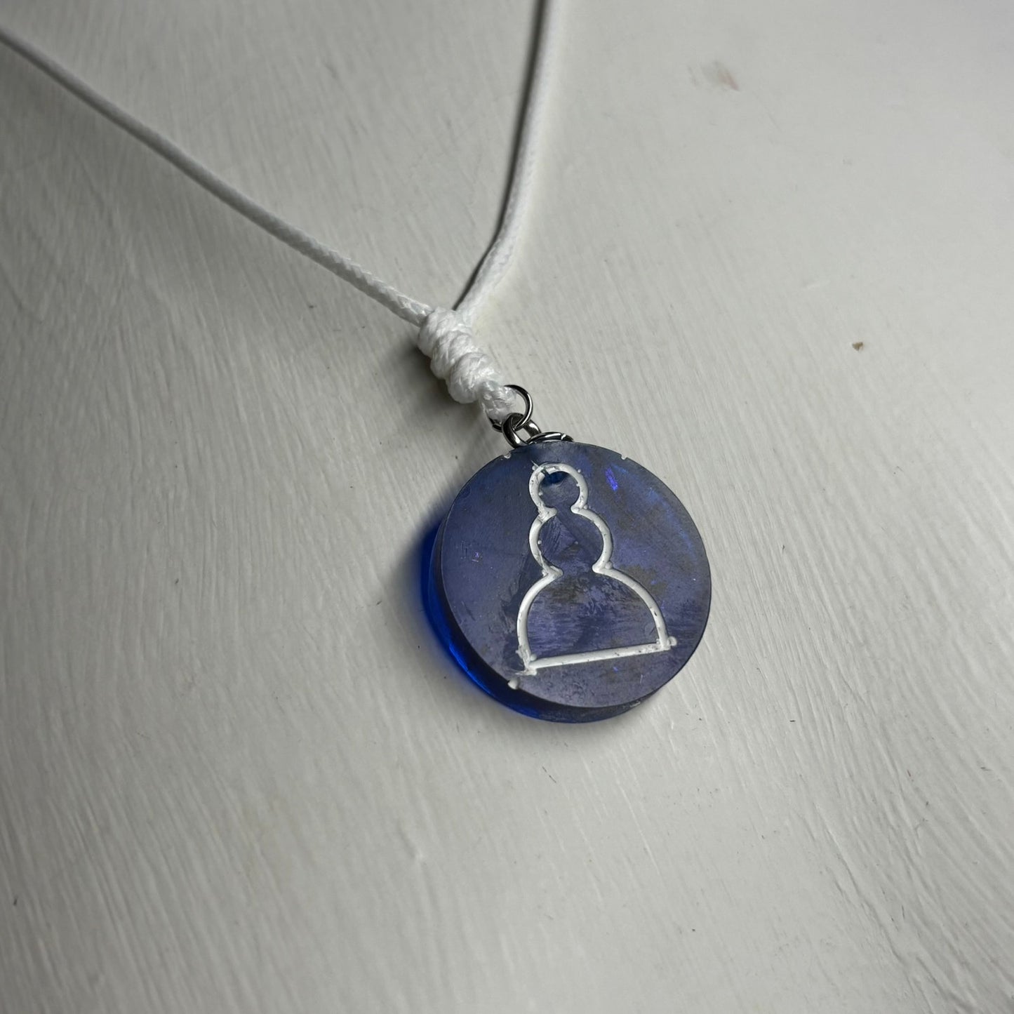 Blue Pawn - Handmade Resin Chess Necklace