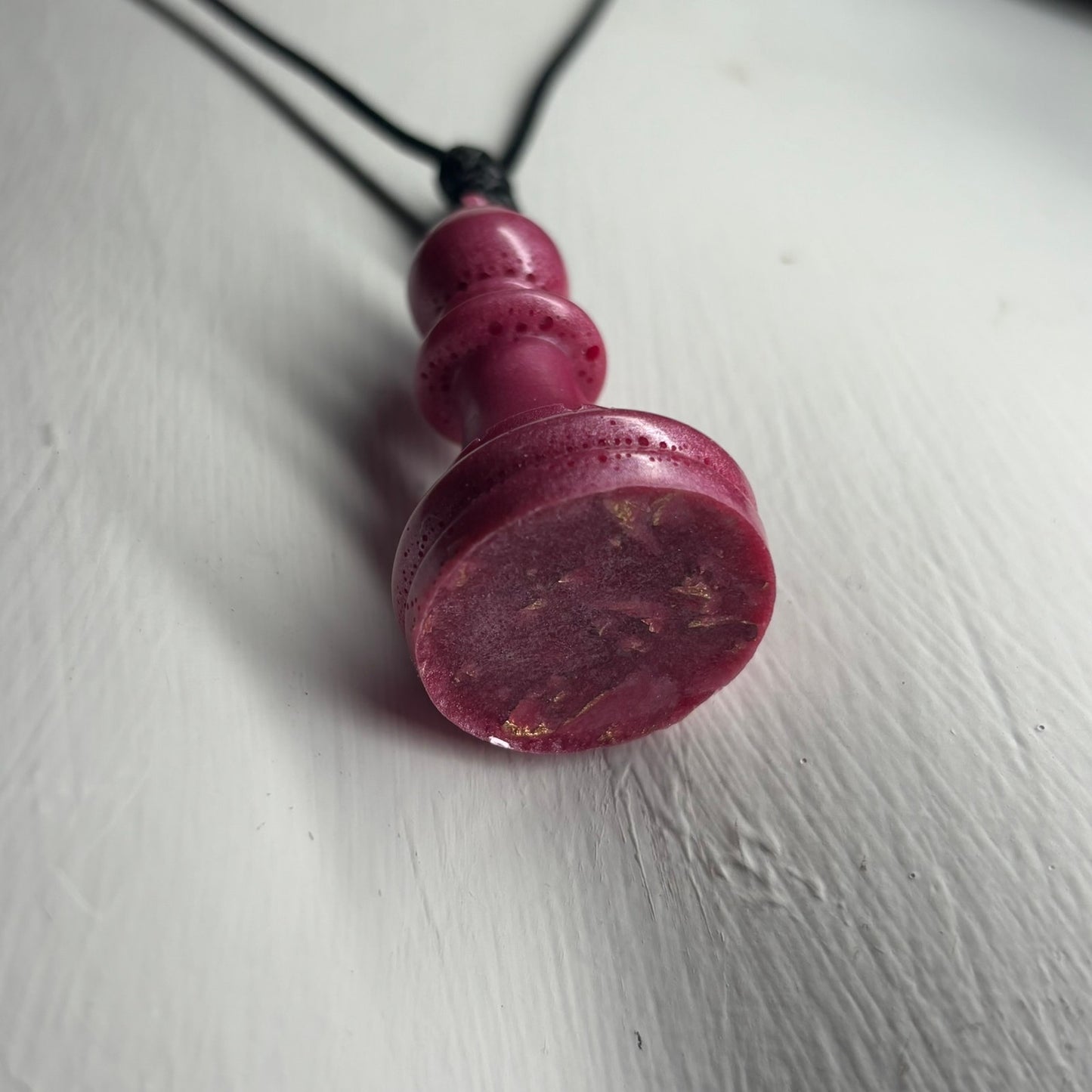 Solid Pink Bishop - Handmade Resin Chess Necklace