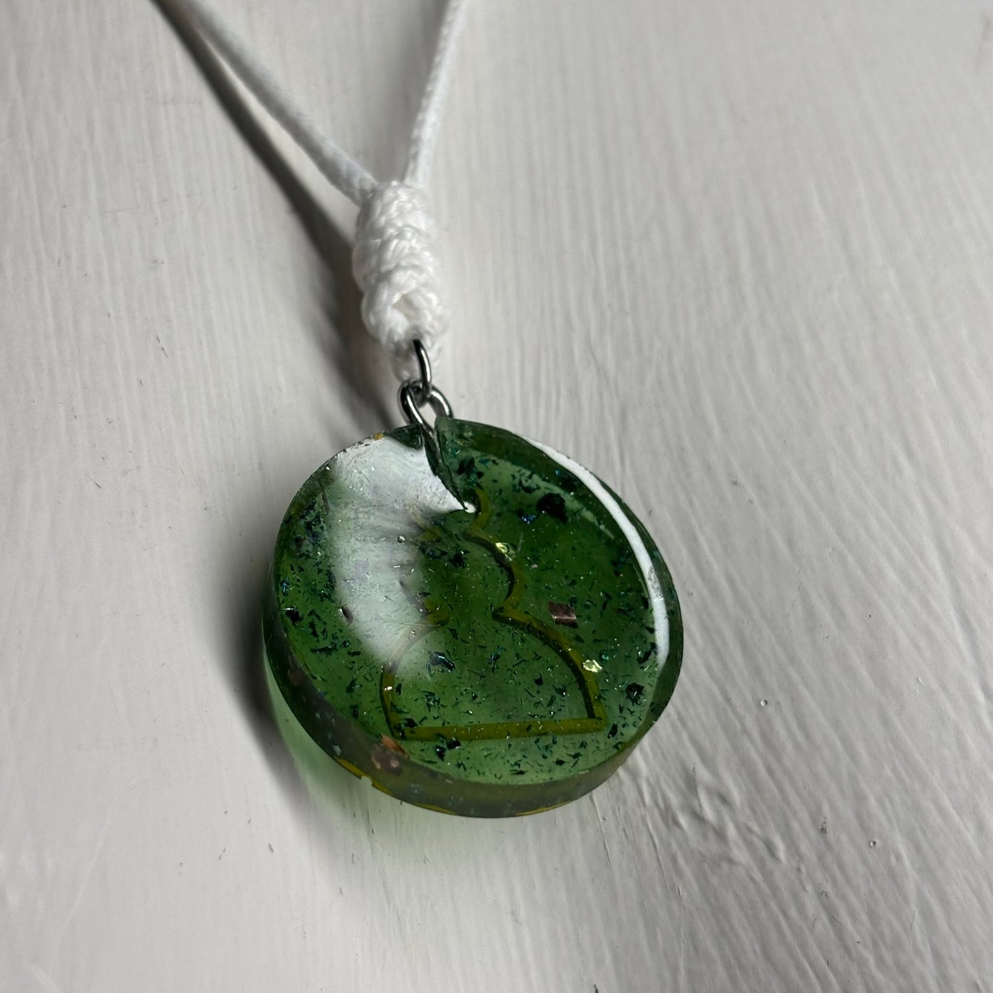 Crystal Green Pawn - Handmade Resin Chess Necklace