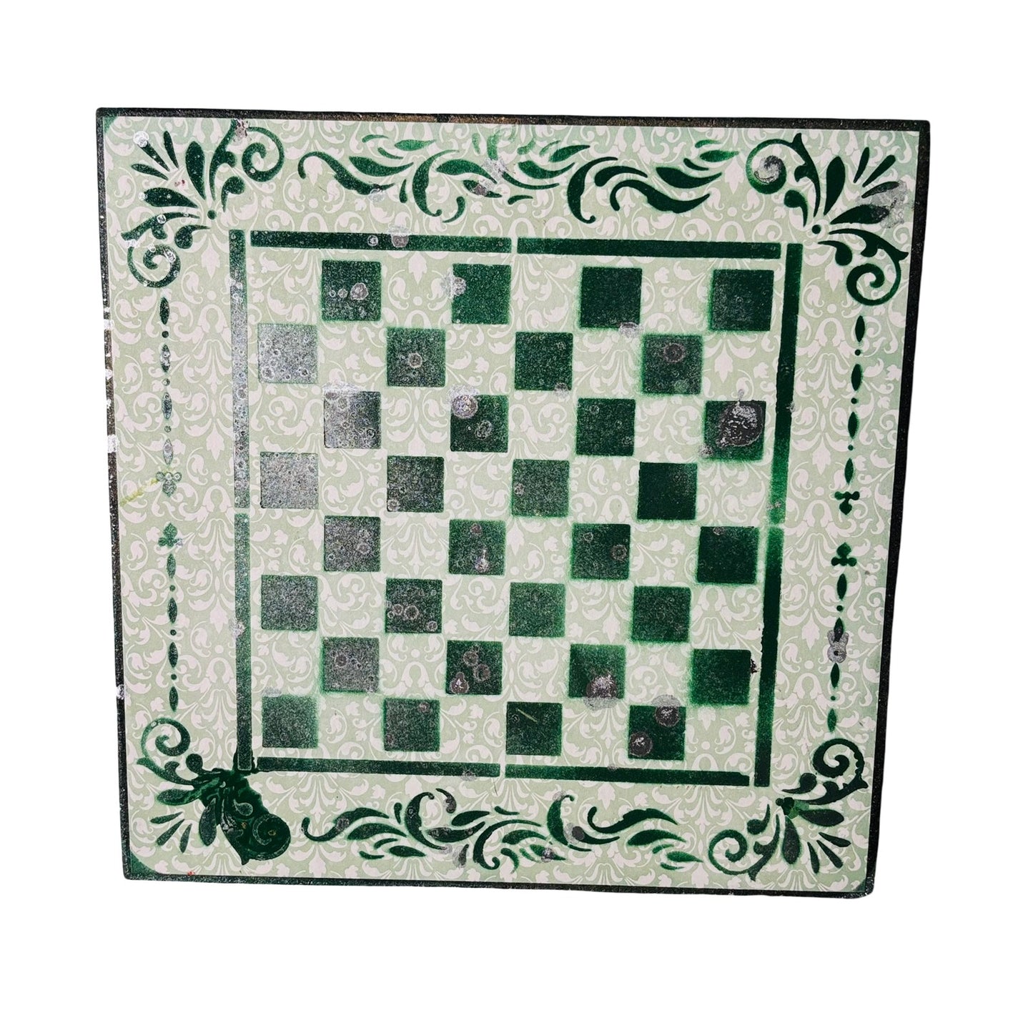 Vintage Green - Scrapbook Chess Board