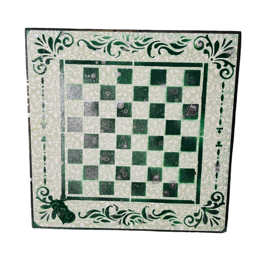 Vintage Green - Scrapbook Chess Board