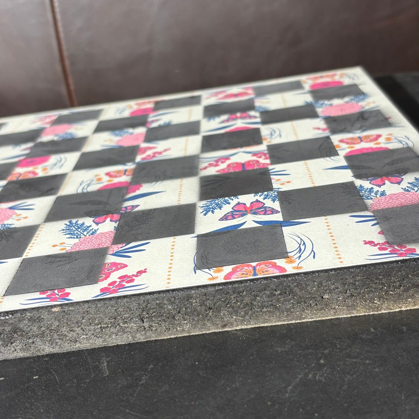 Pink & White - Scrapbook Chess Board