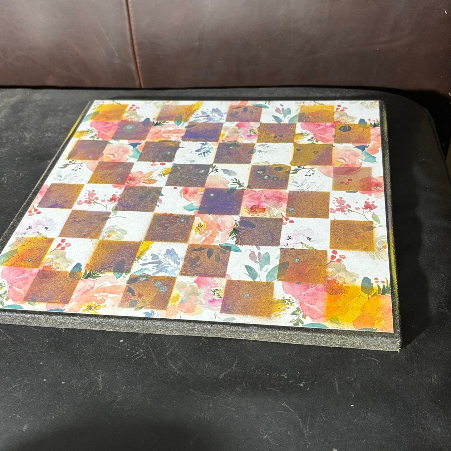 Yellow & Purple Flowers - Scrapbook Chess Board