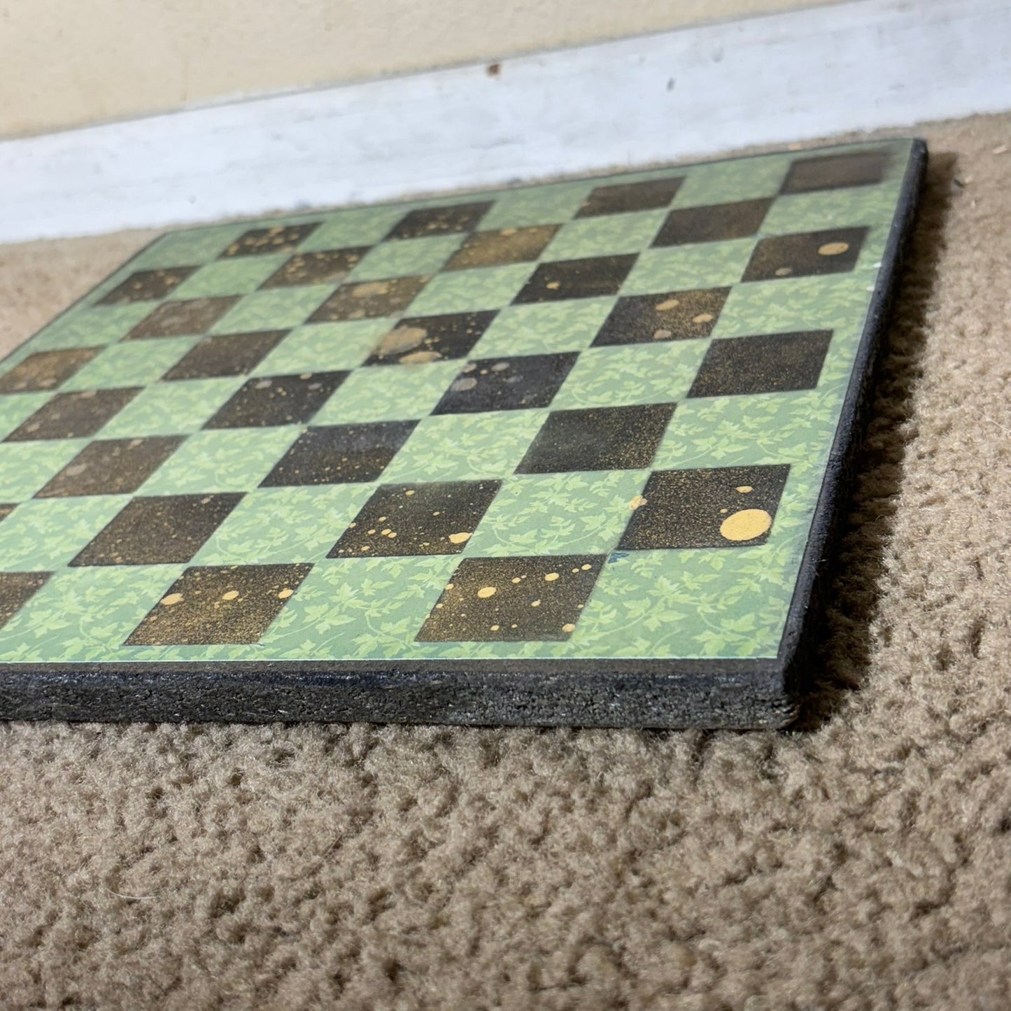 Golden Vintage Green - Scrapbook Chess Board