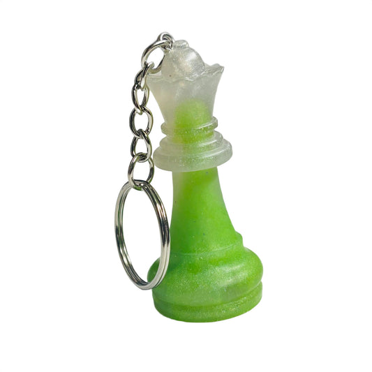 White/Green Queen - Handmade Resin Keychain