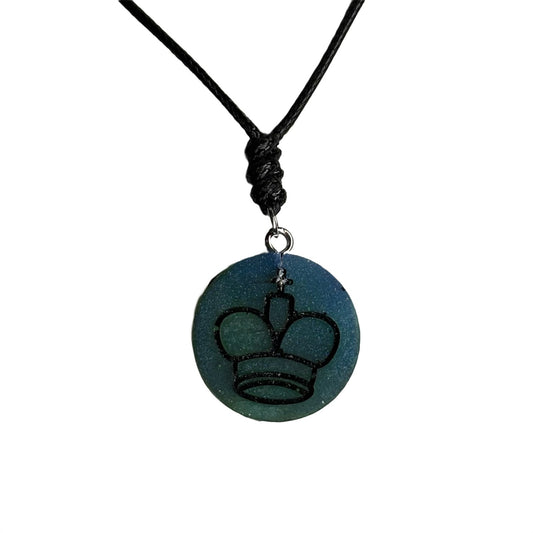Green King - Handmade Resin Chess Necklace